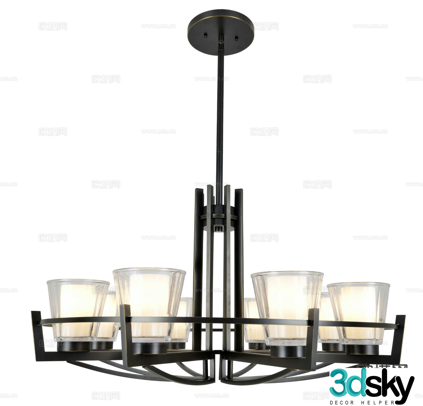 New Chinese style chandelier 3d model