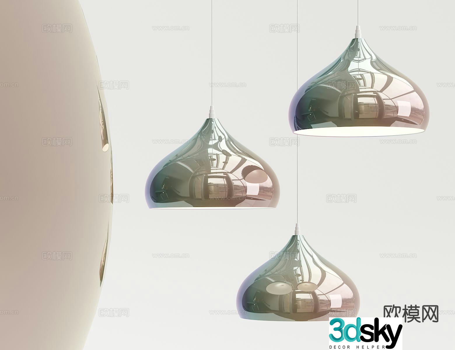 Modern colorful chandelier 3d model