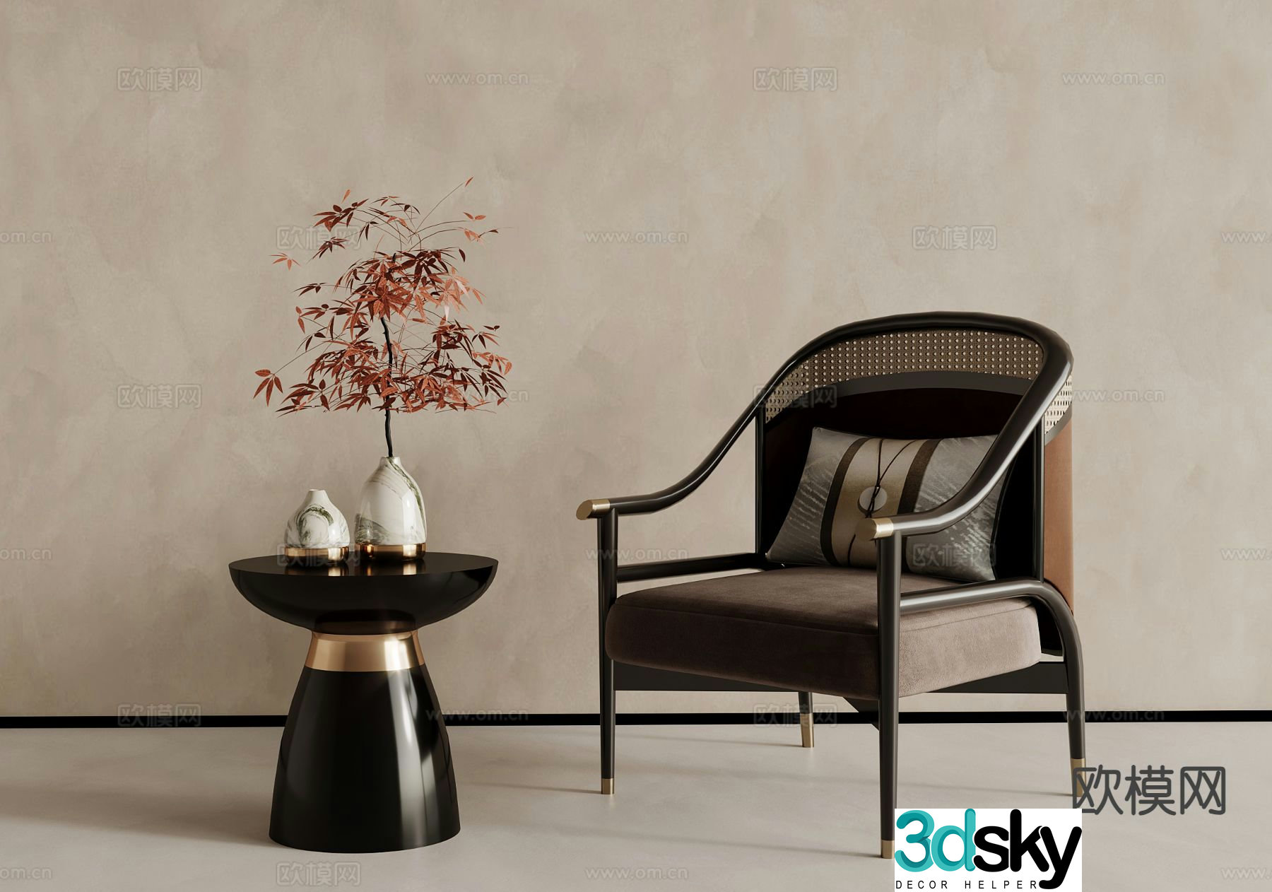 New Chinese style leisure chair 3d model