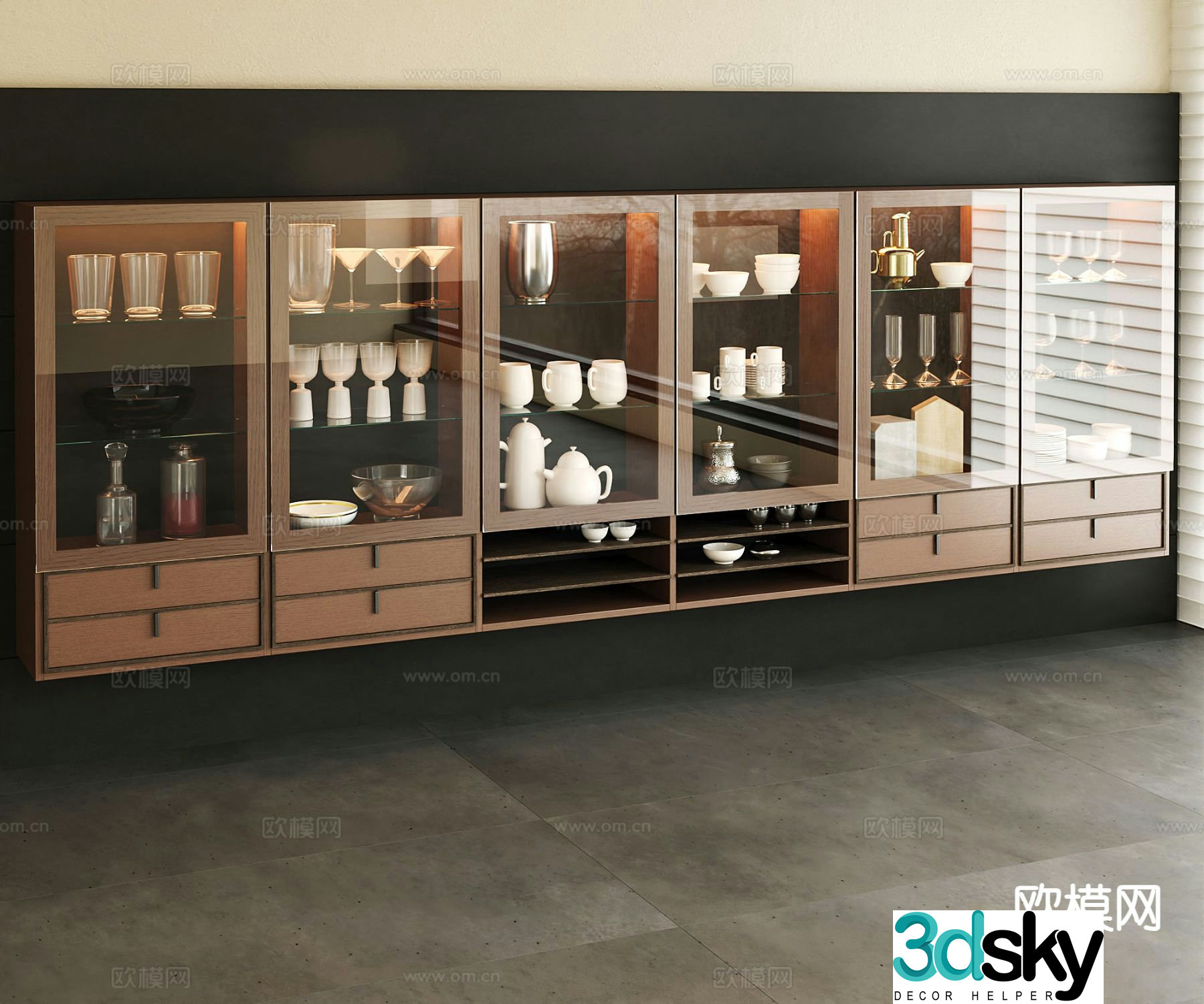 Modern wine cabinet sideboard 3d model
