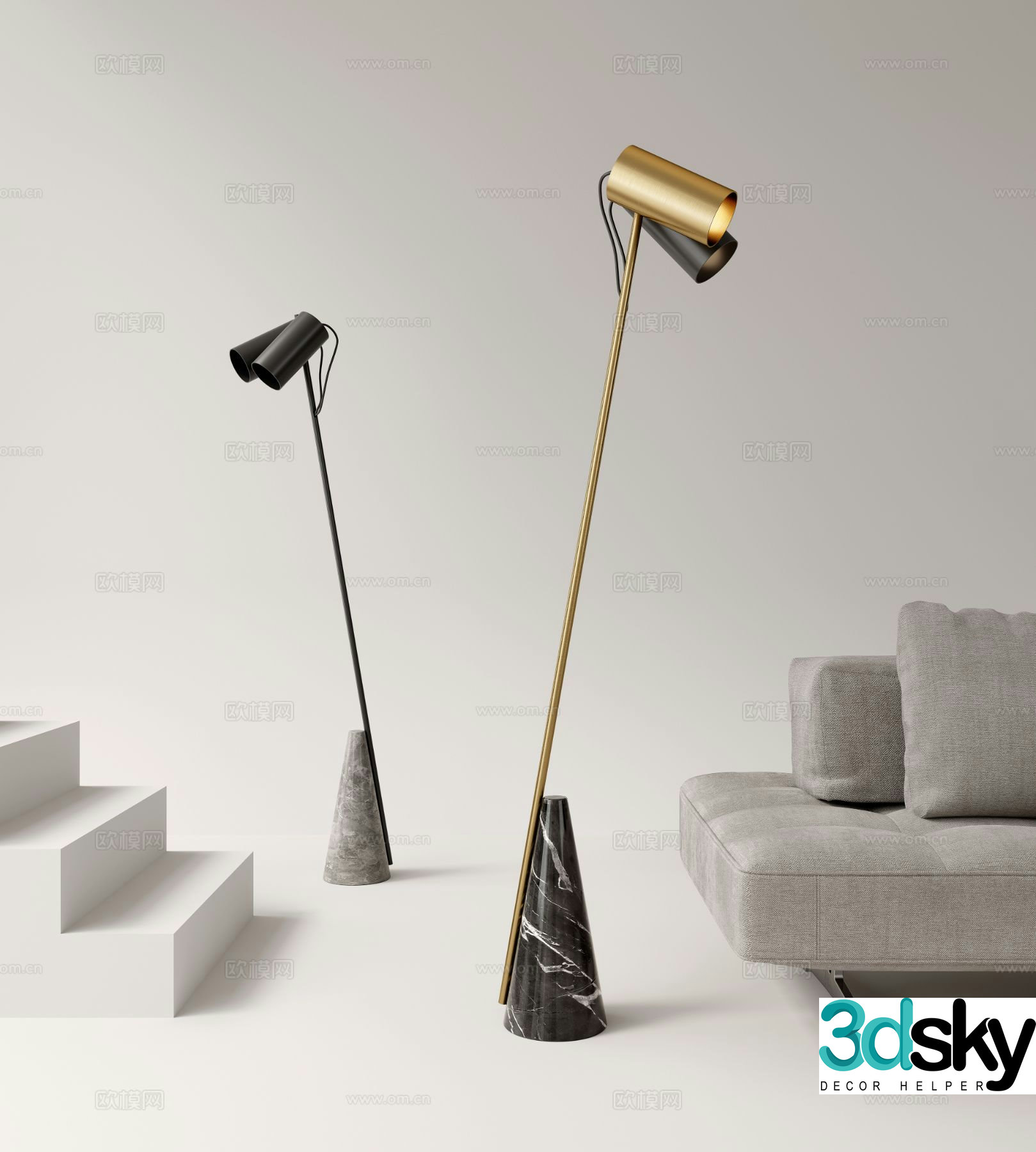 Modern floor lamp 3d model