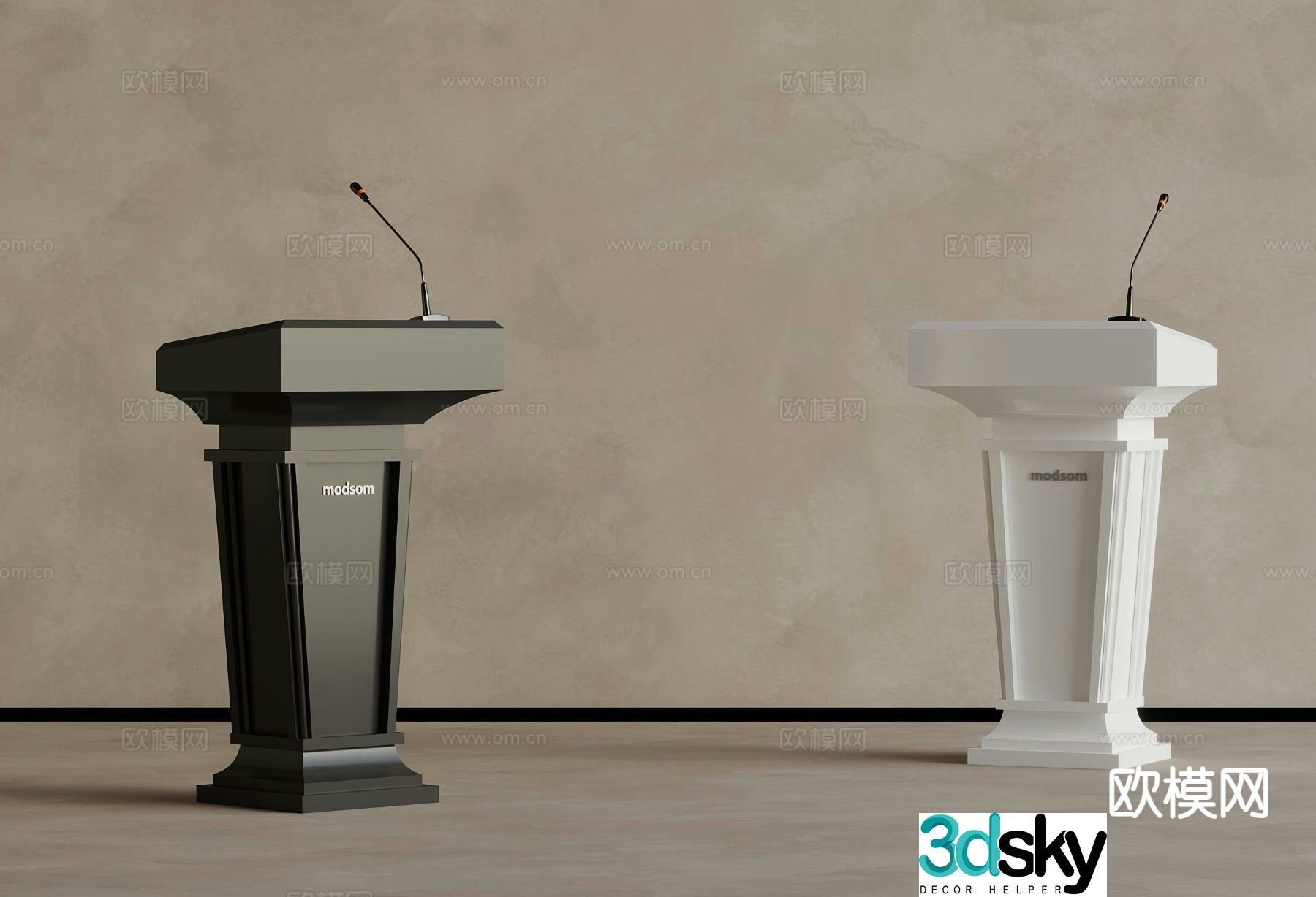 modern podium podium 3d model