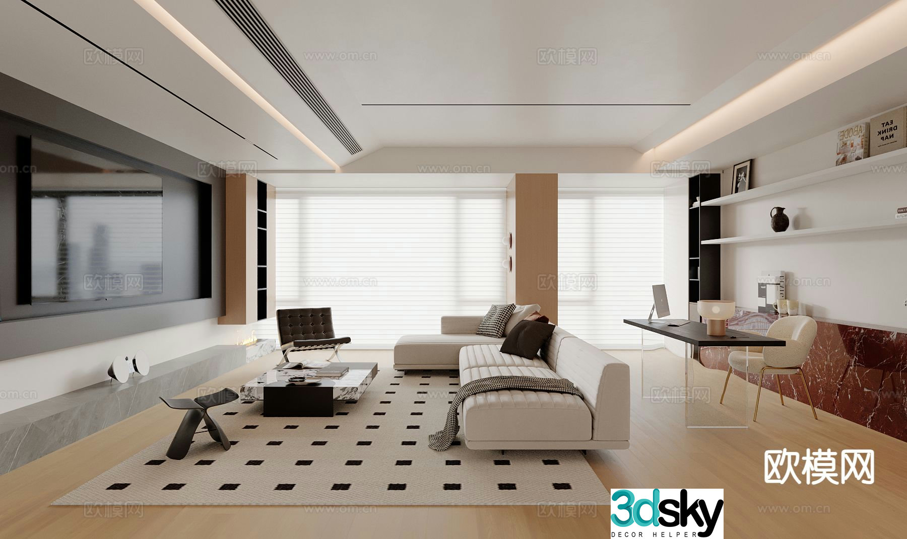 Modern living room 3d model