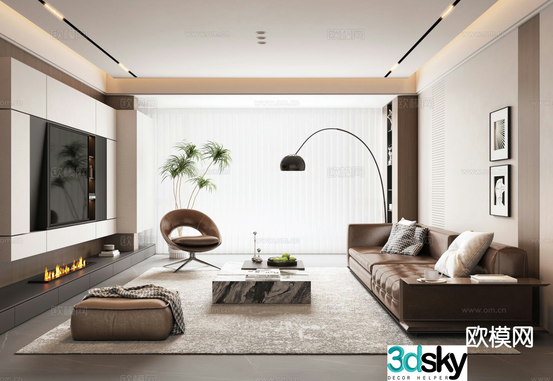 Italian living room 3d model