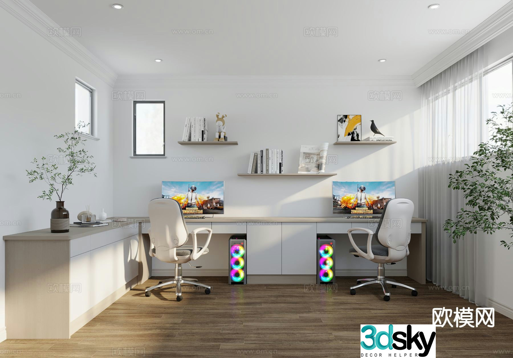 Modern leisure room e-sports room game room 3D model