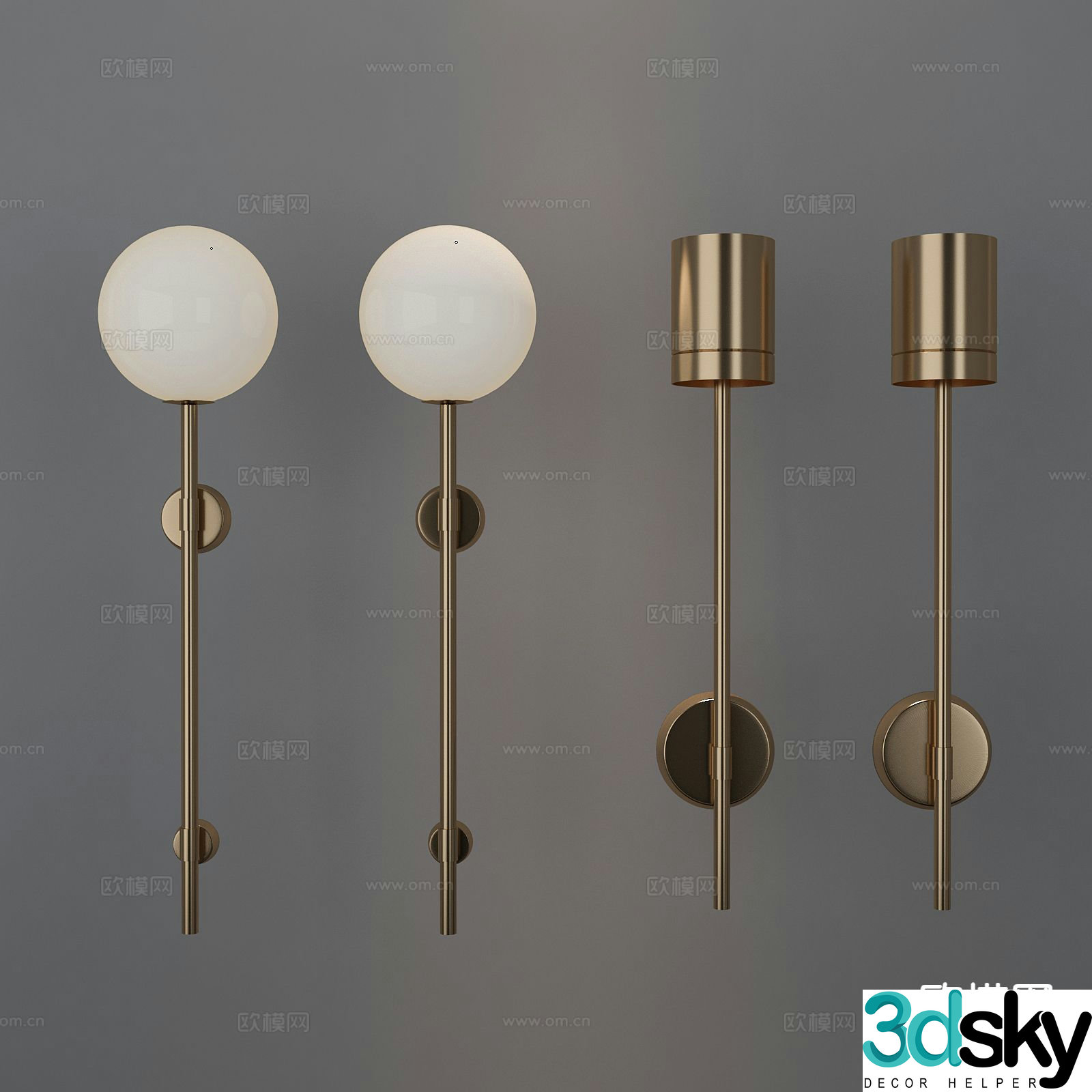 Light luxury wall lamp 3D model