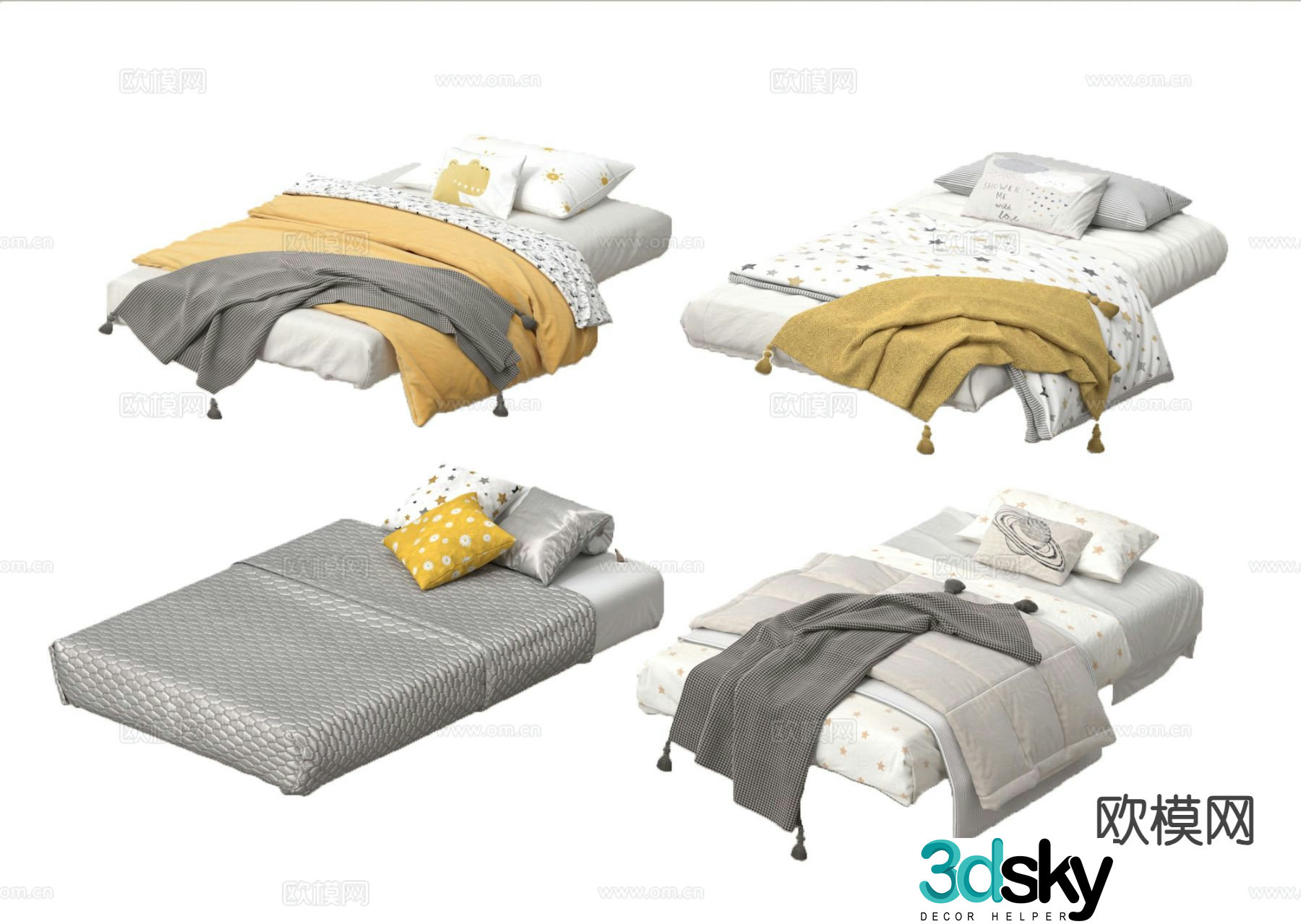 Children’s bed single bed tatami bed 3d model