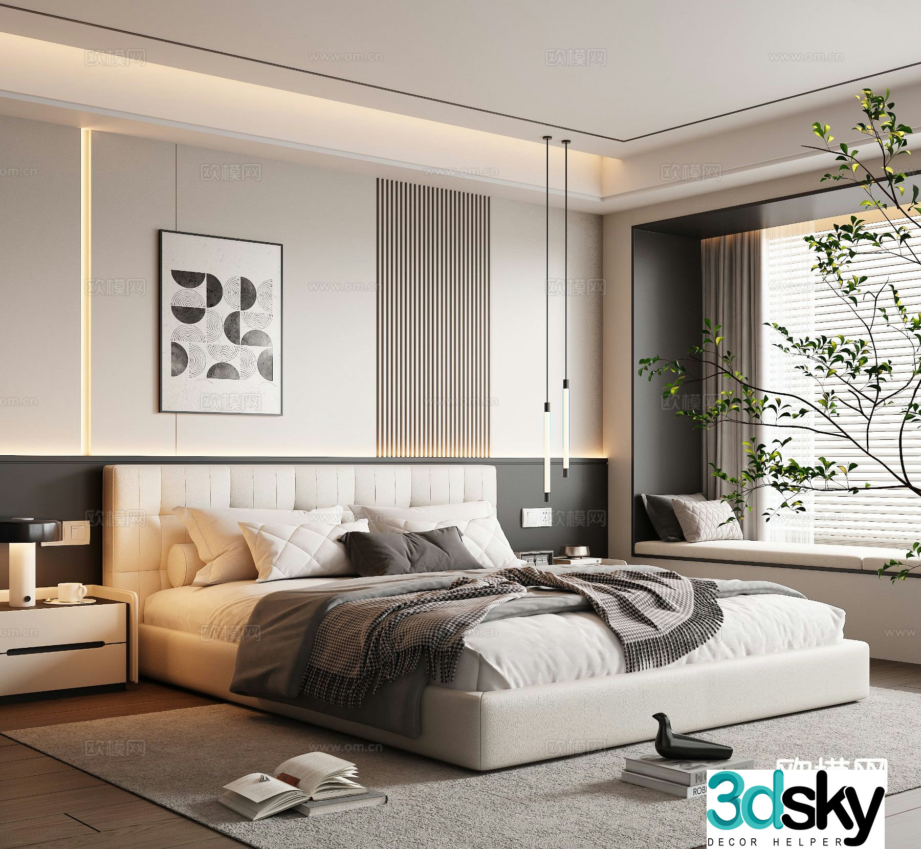 Italian style bedroom master bedroom 3d model