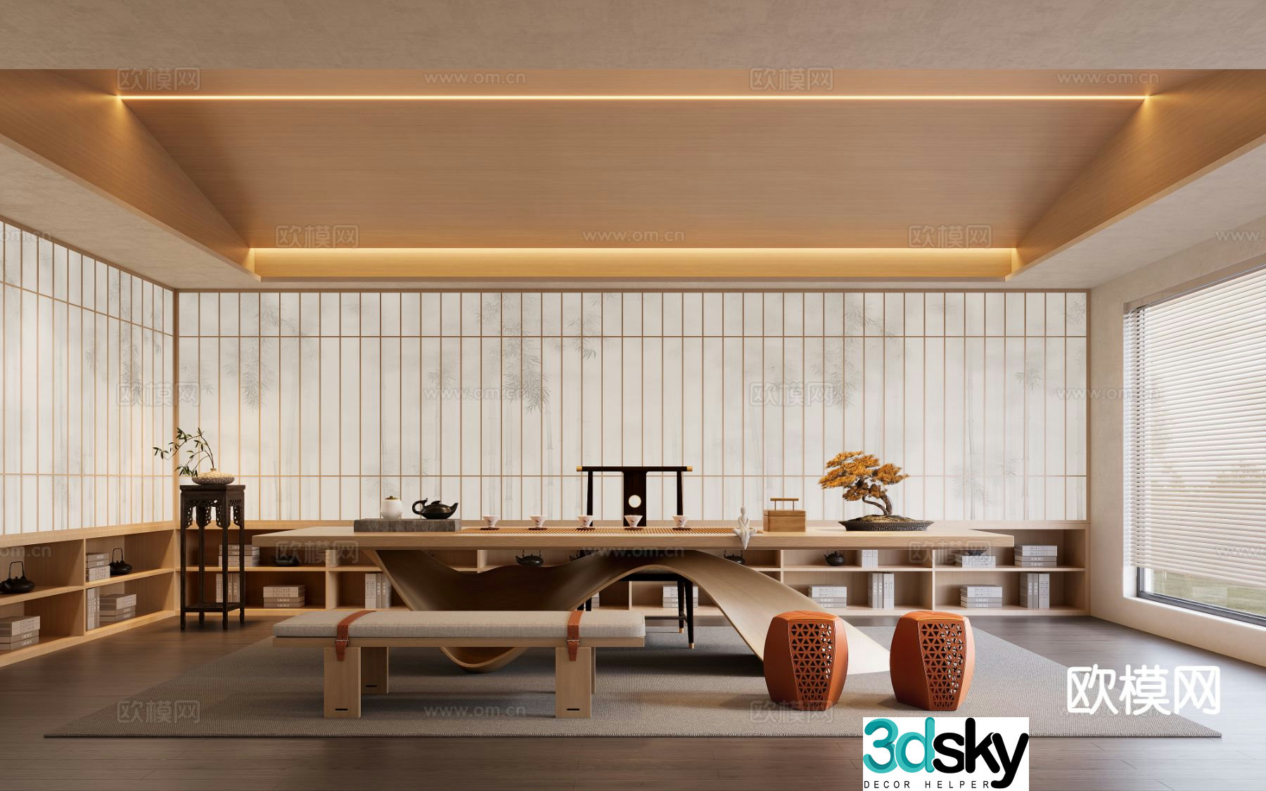 New Chinese tea room 3d model