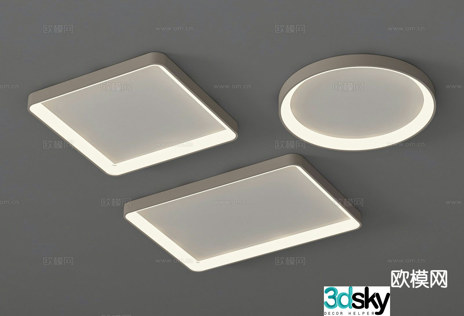 Simple ceiling lamp bedroom lamp 3d model