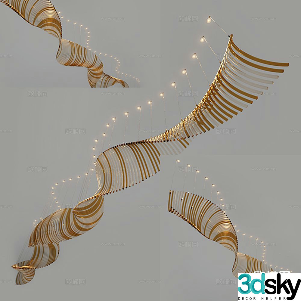 Simple European art chandelier crystal chandelier 3d model