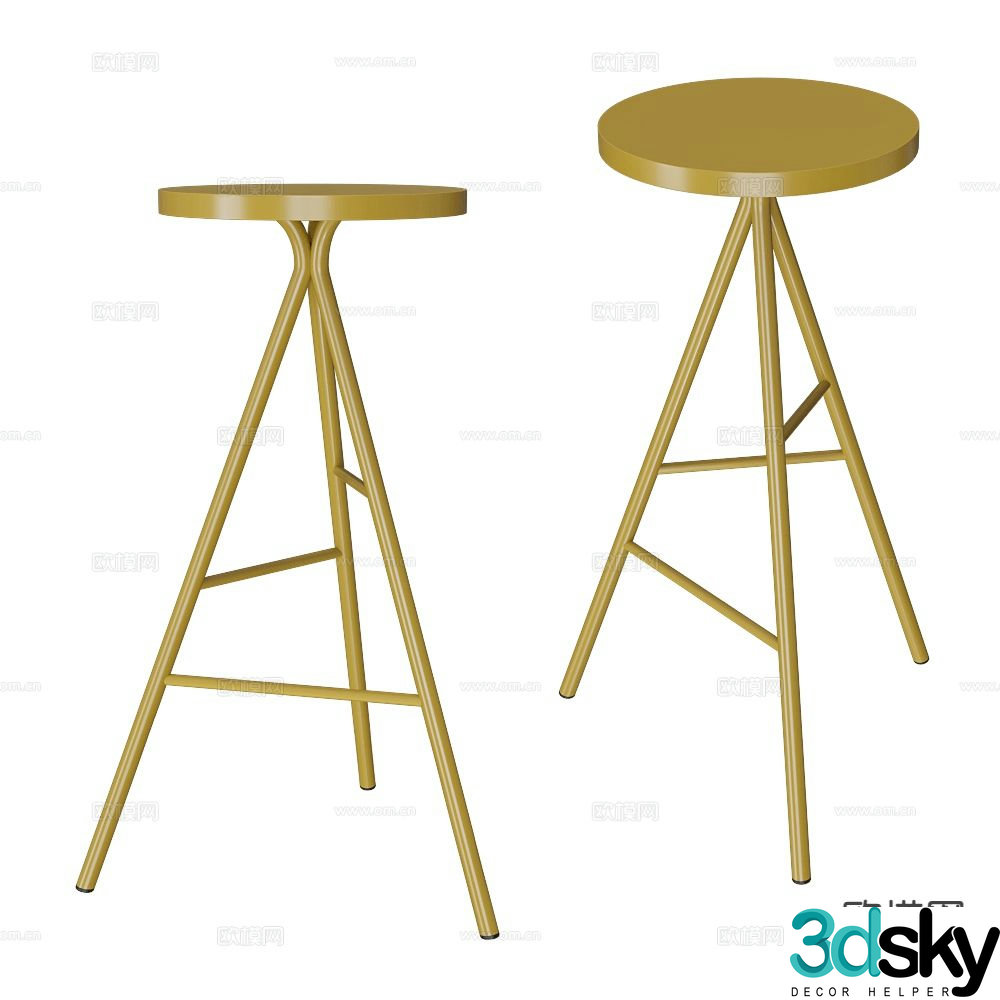 Castil bar stool bar stool high stool 3d model