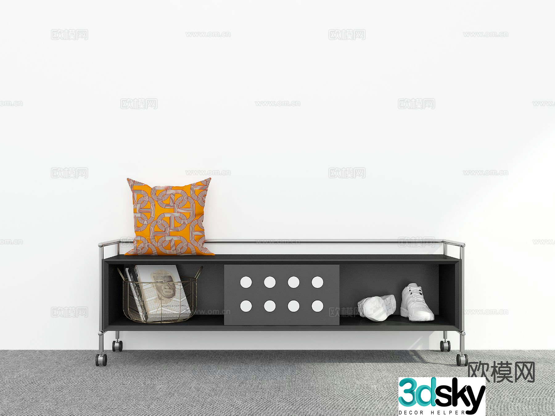 Modern shoe changing stool 3d model