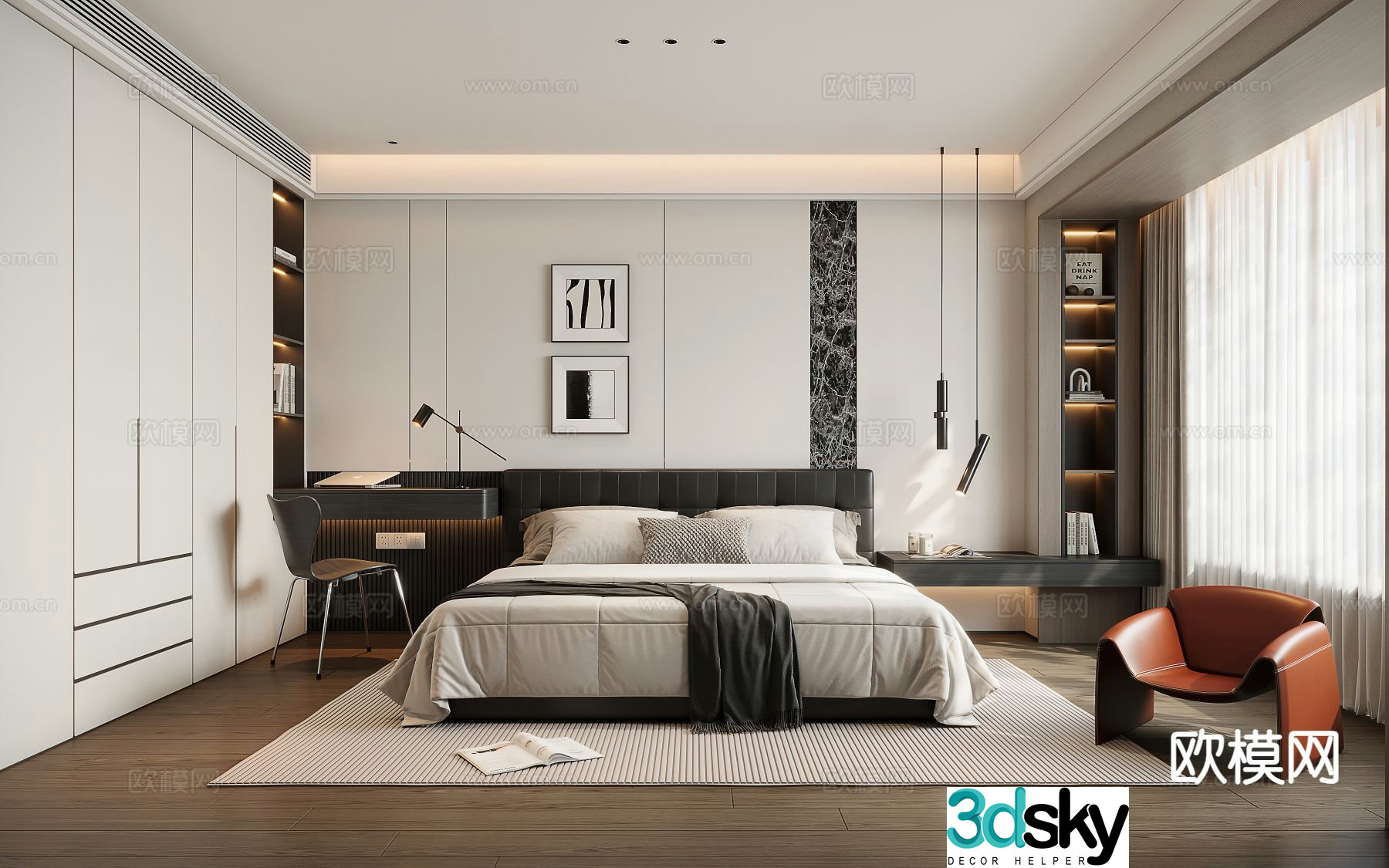 Italian style bedroom master bedroom 3d model