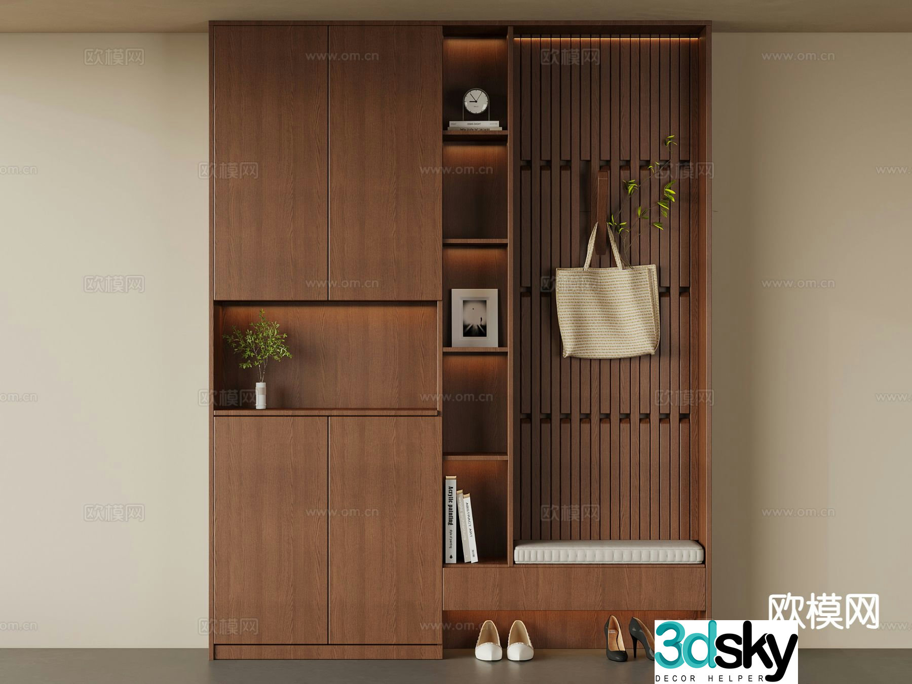Medieval style shoe cabinet 3D model