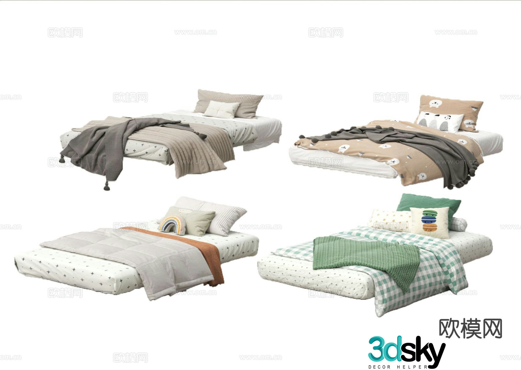 Children’s bed single bed tatami bed 3d model