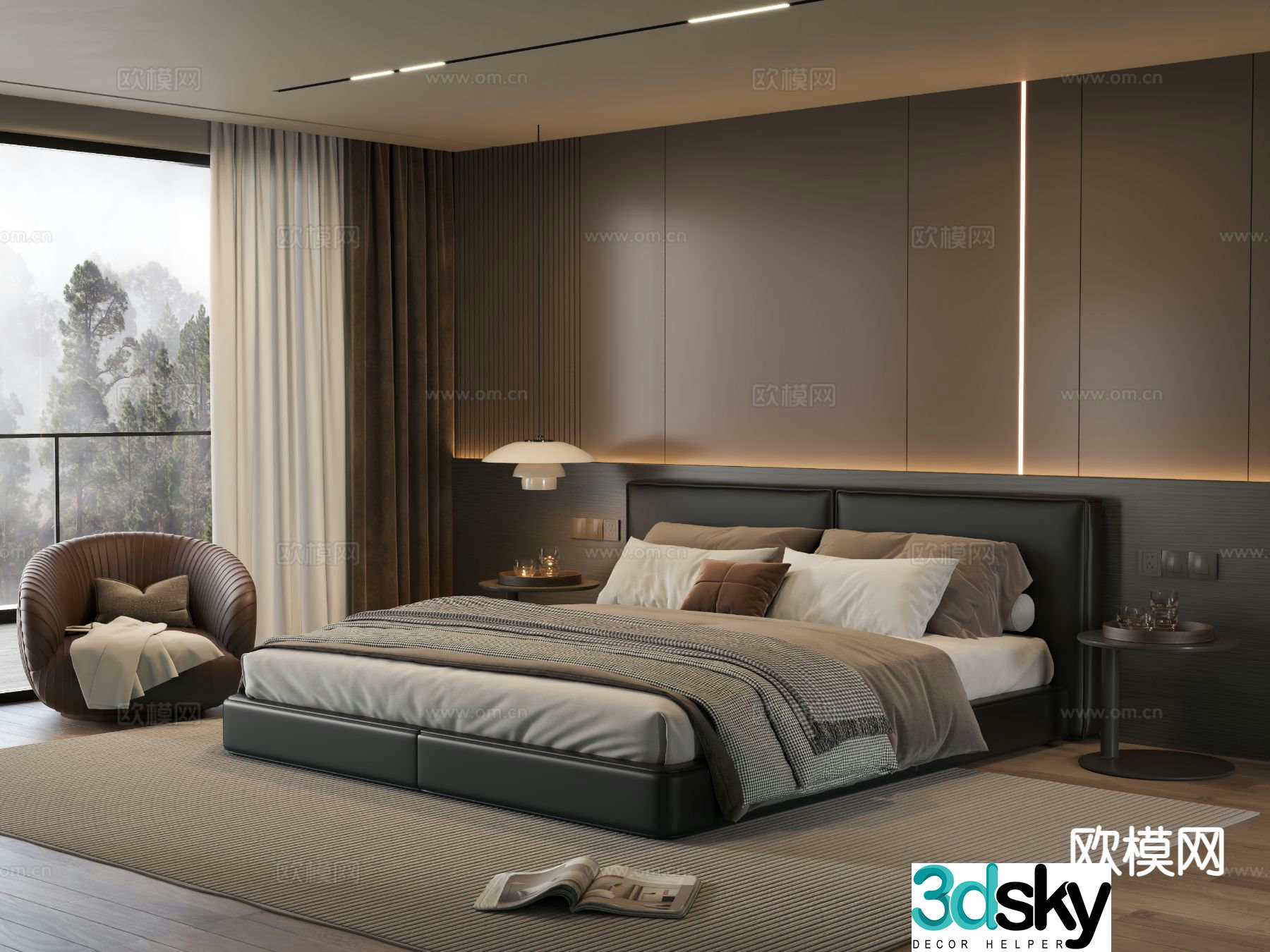 Italian style bedroom master bedroom 3d model