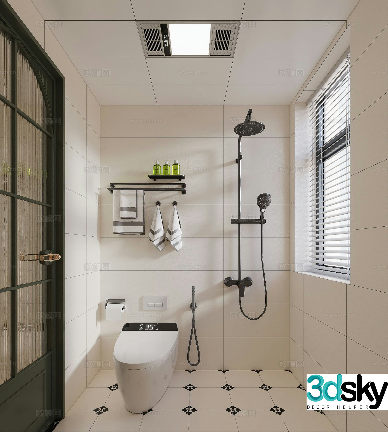 French bathroom bathroom 3d model