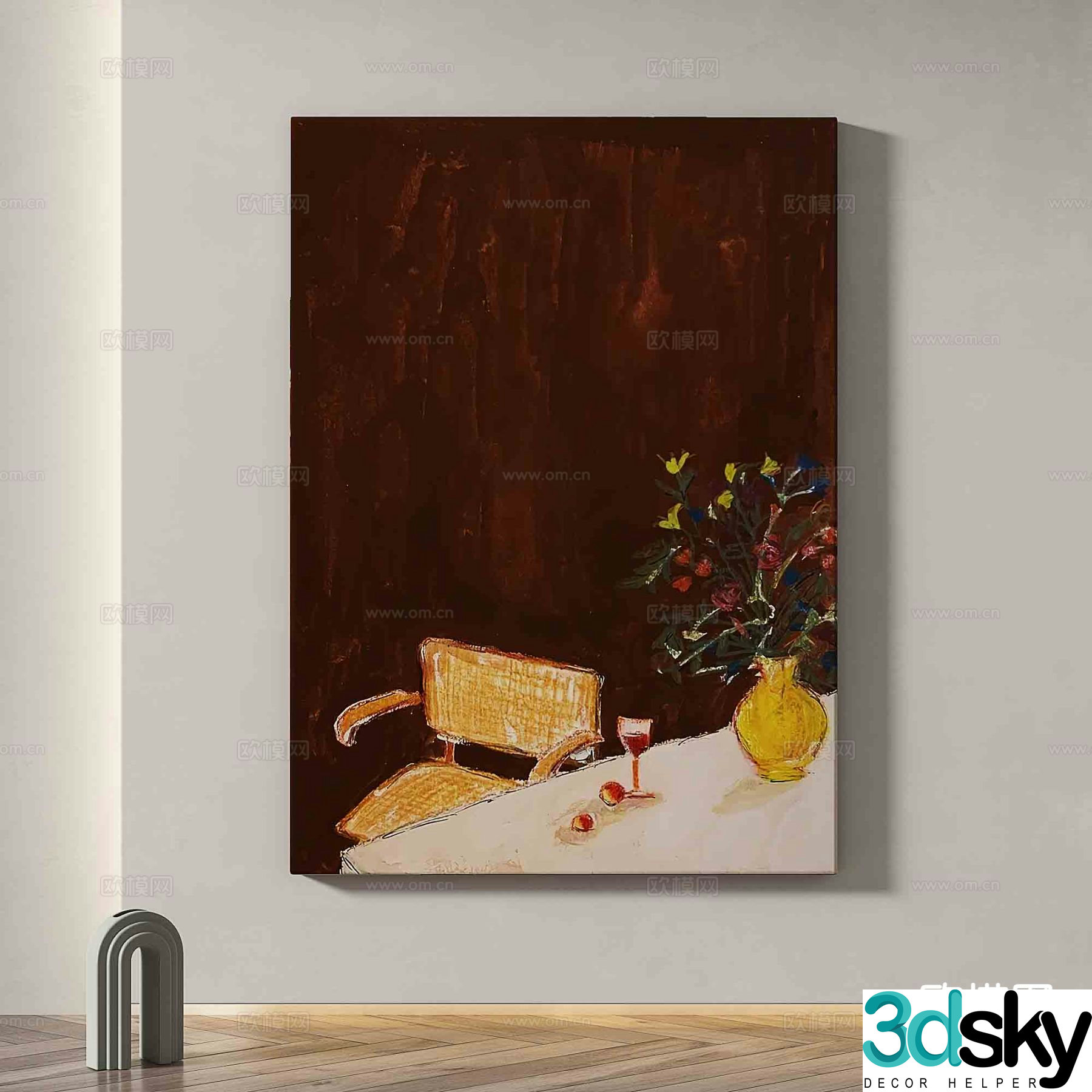 Modern art painting decorative painting 3d model