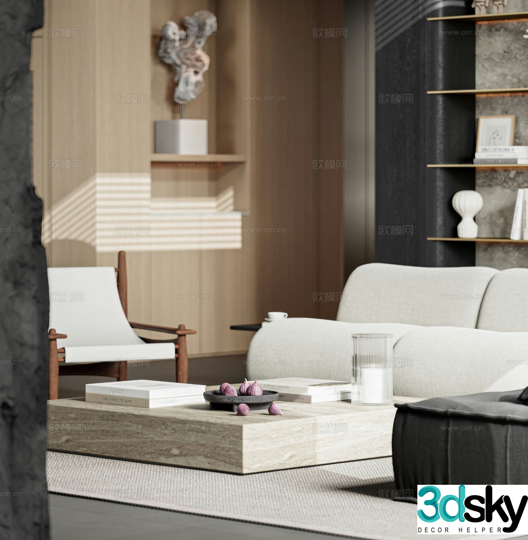 Modern sofa coffee table 3d model