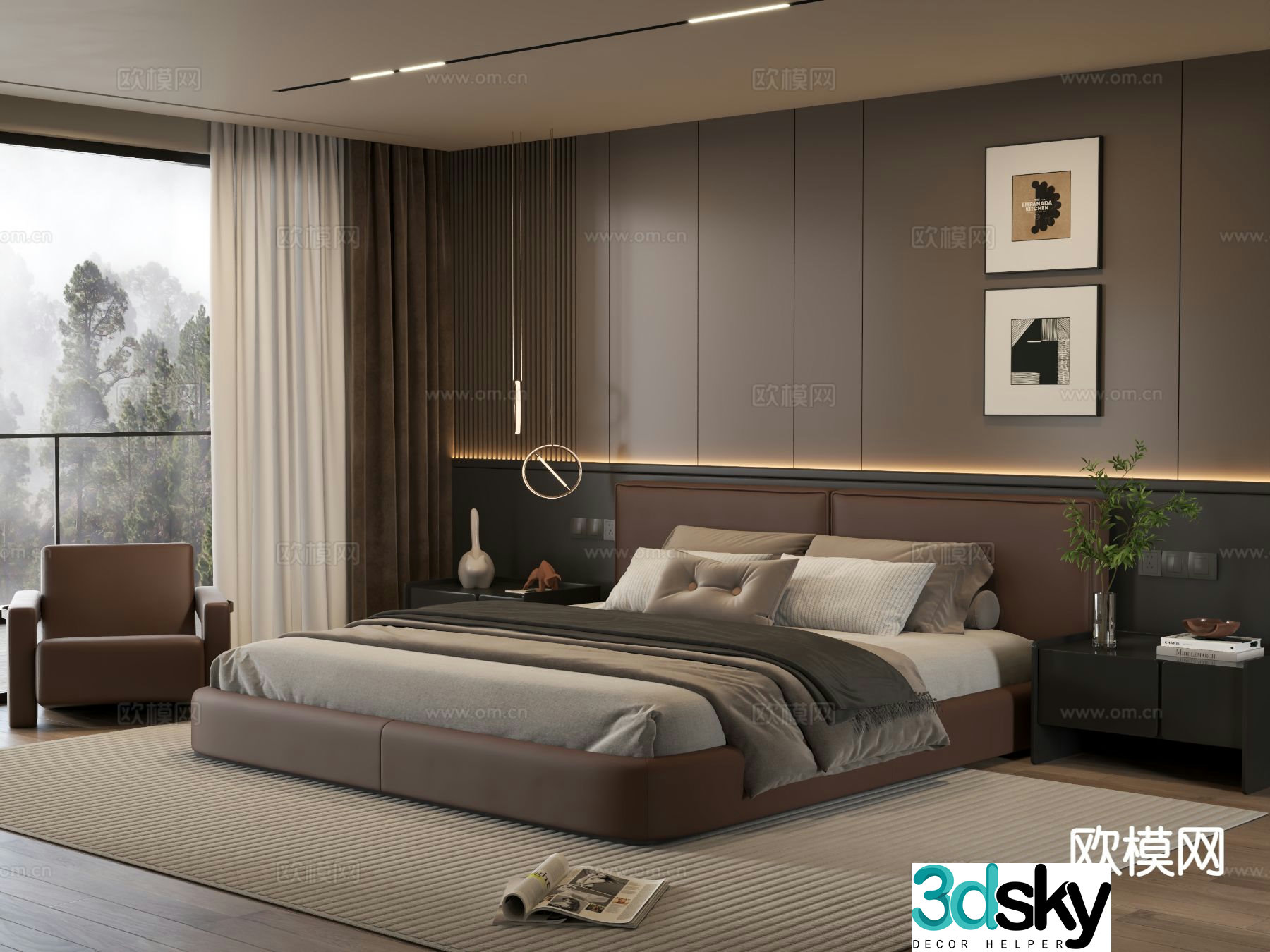 Italian style bedroom master bedroom 3d model
