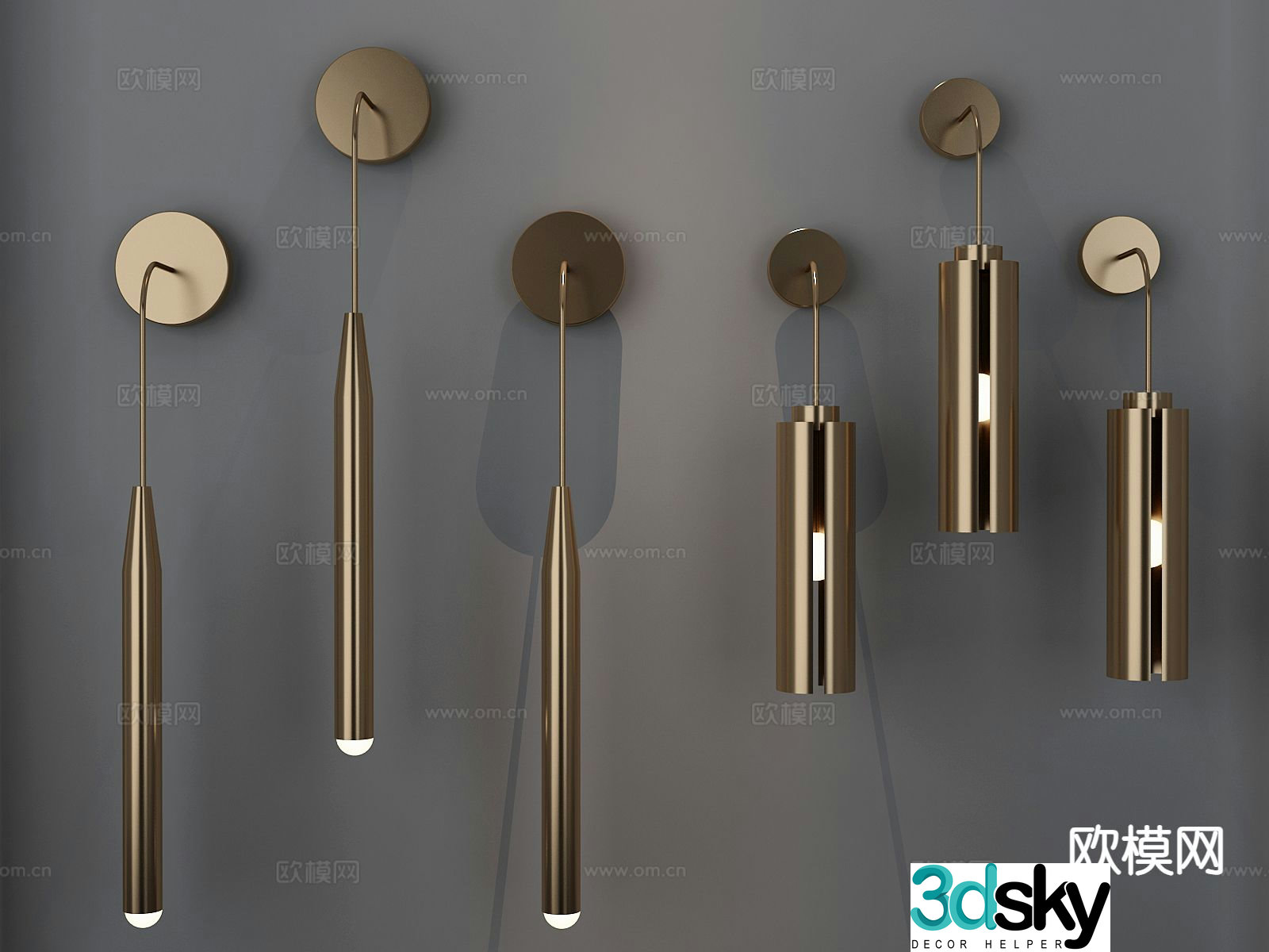 Light luxury wall lamp 3D model