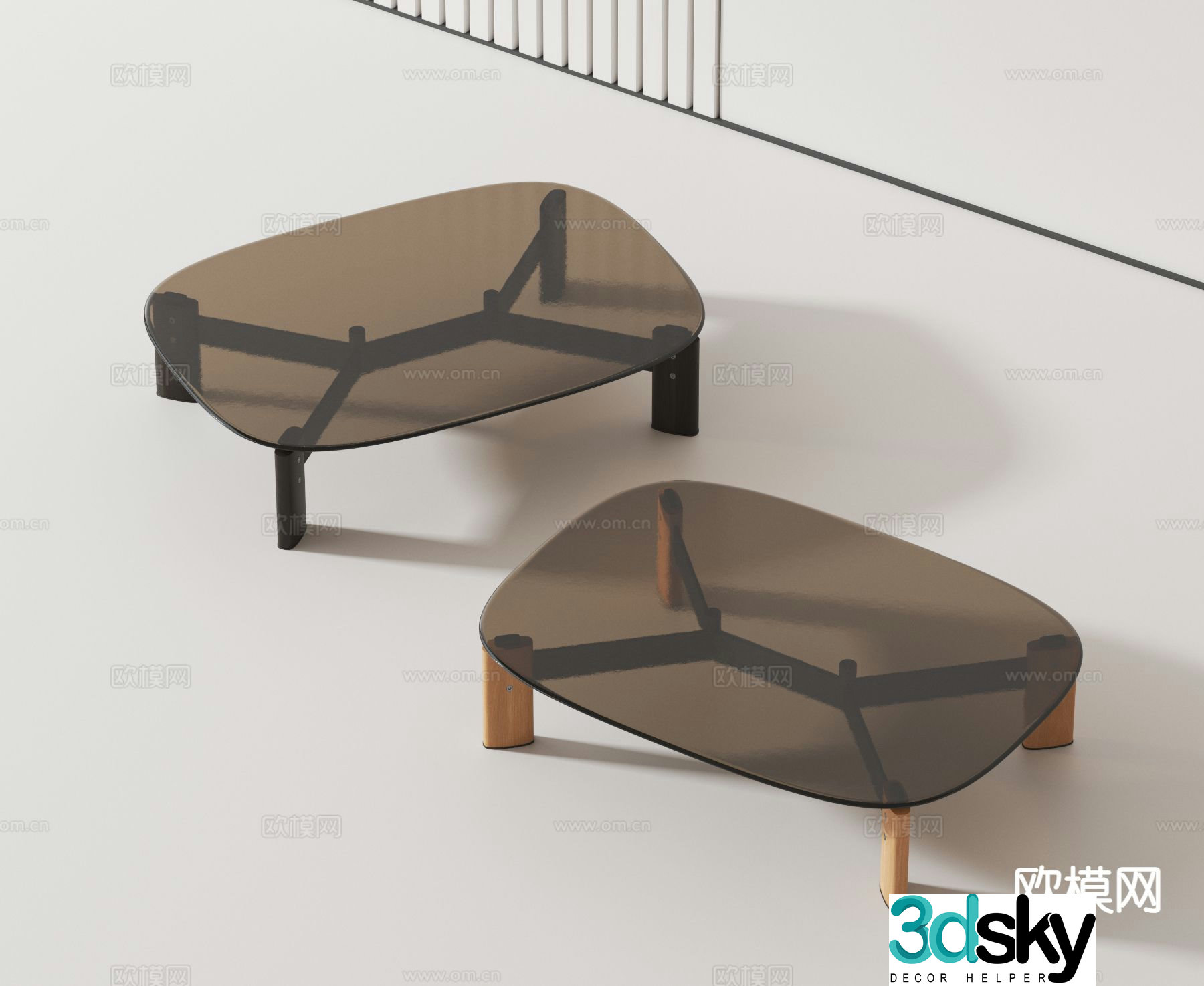 Modern glass coffee table 3d model