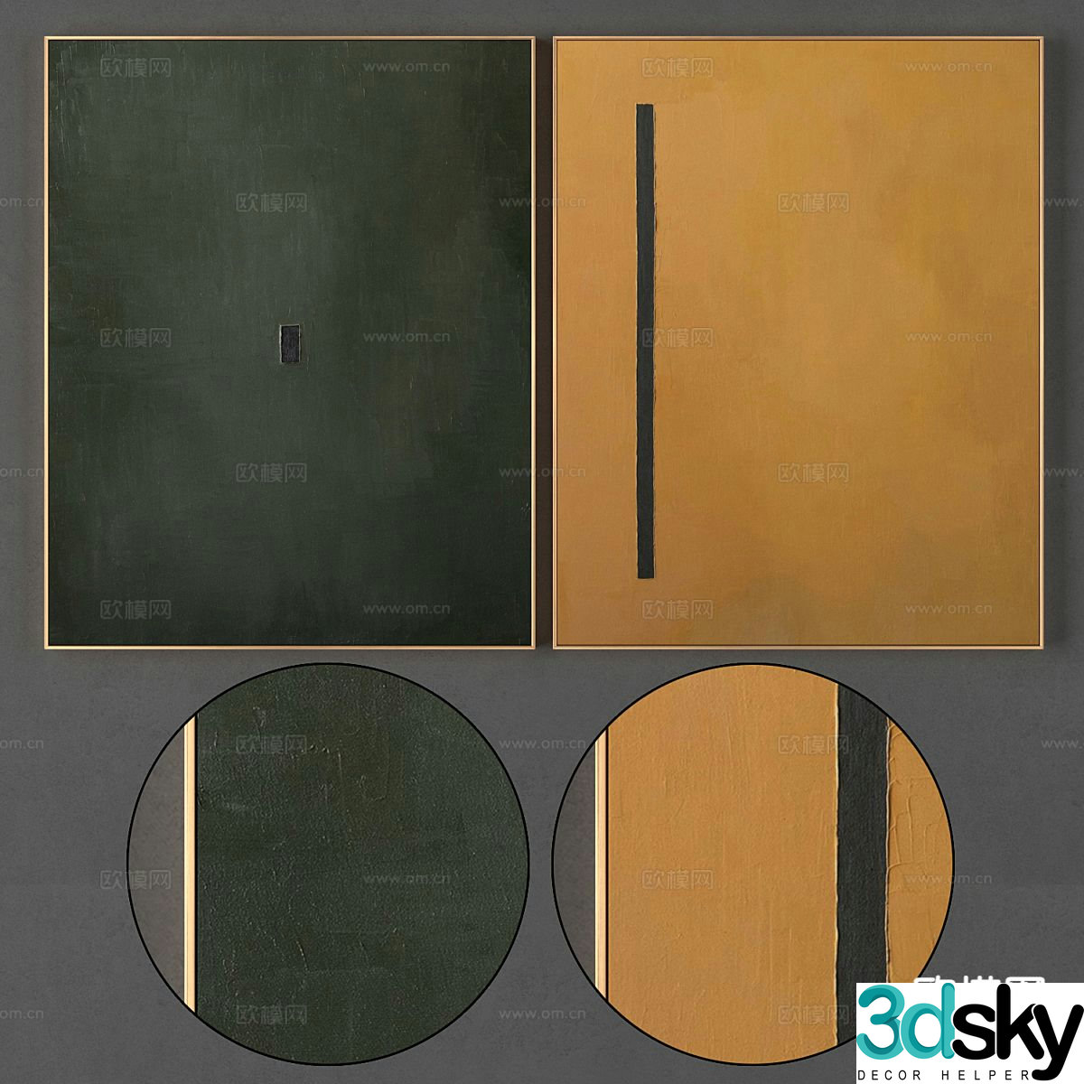 Modern decorative painting abstract painting 3d model