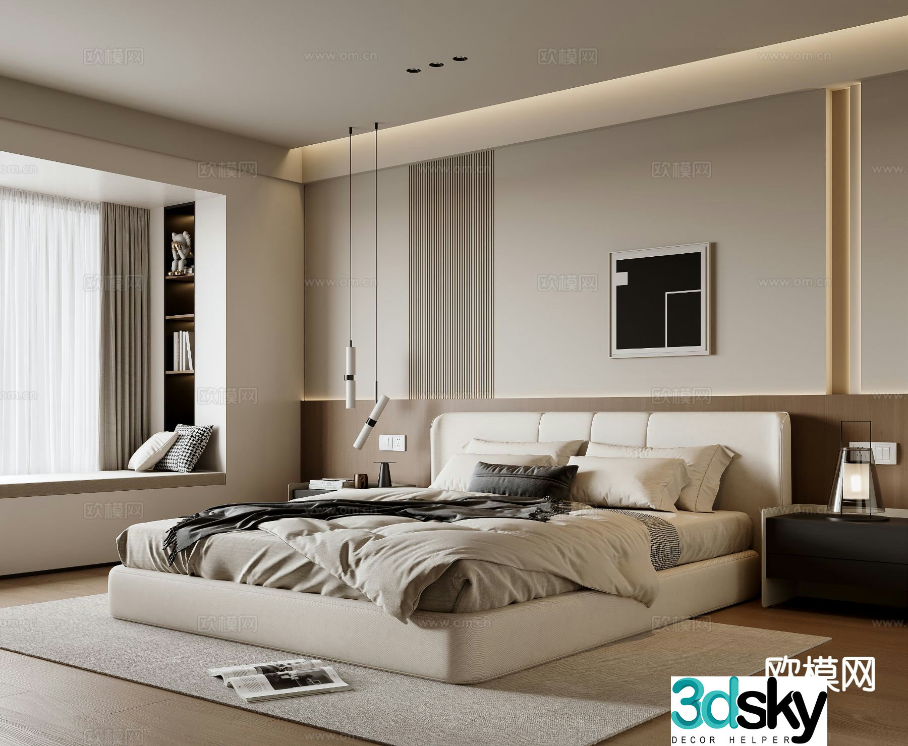Modern bedroom master bedroom 3d model