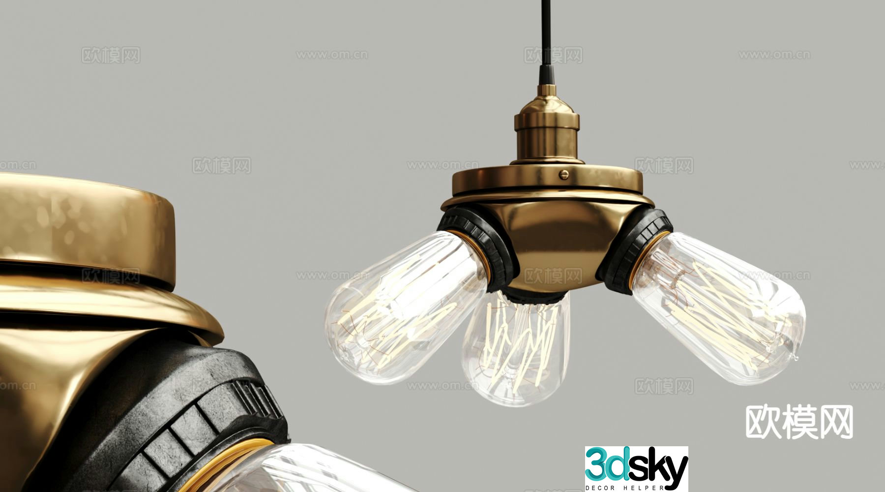 Modern metal chandelier multi-head chandelier 3d model