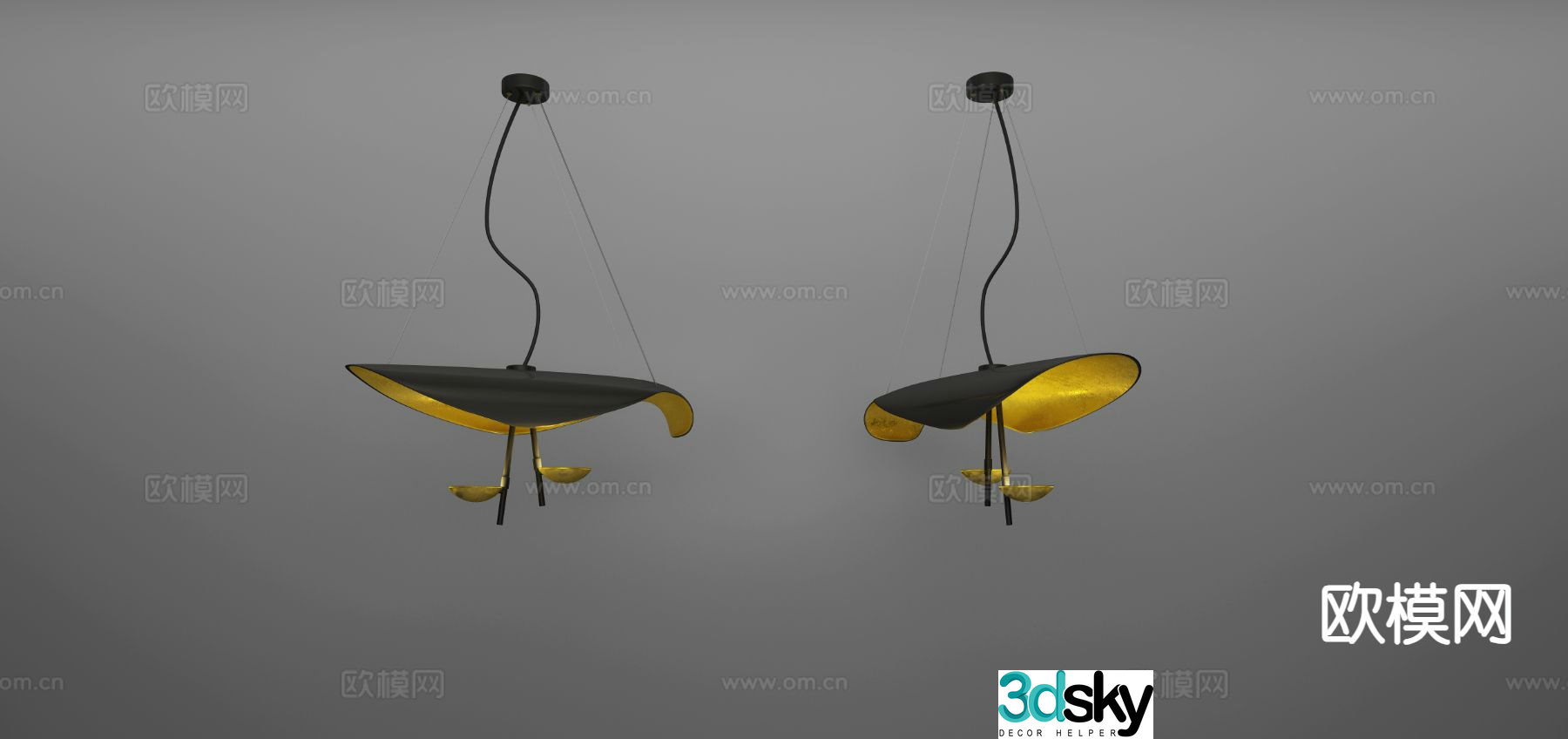 Nordic special-shaped chandelier 3d model