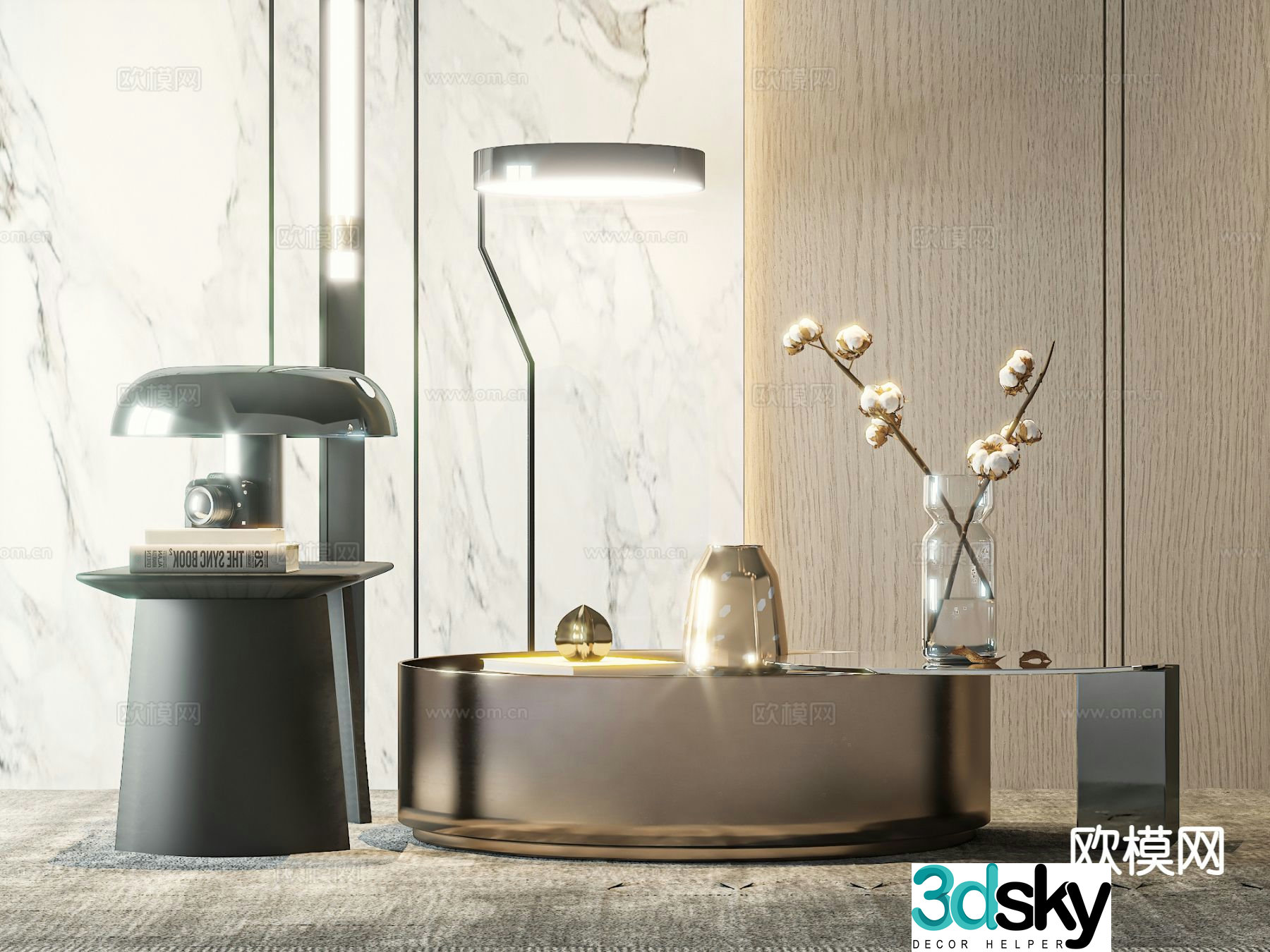 Light luxury coffee table 3D model