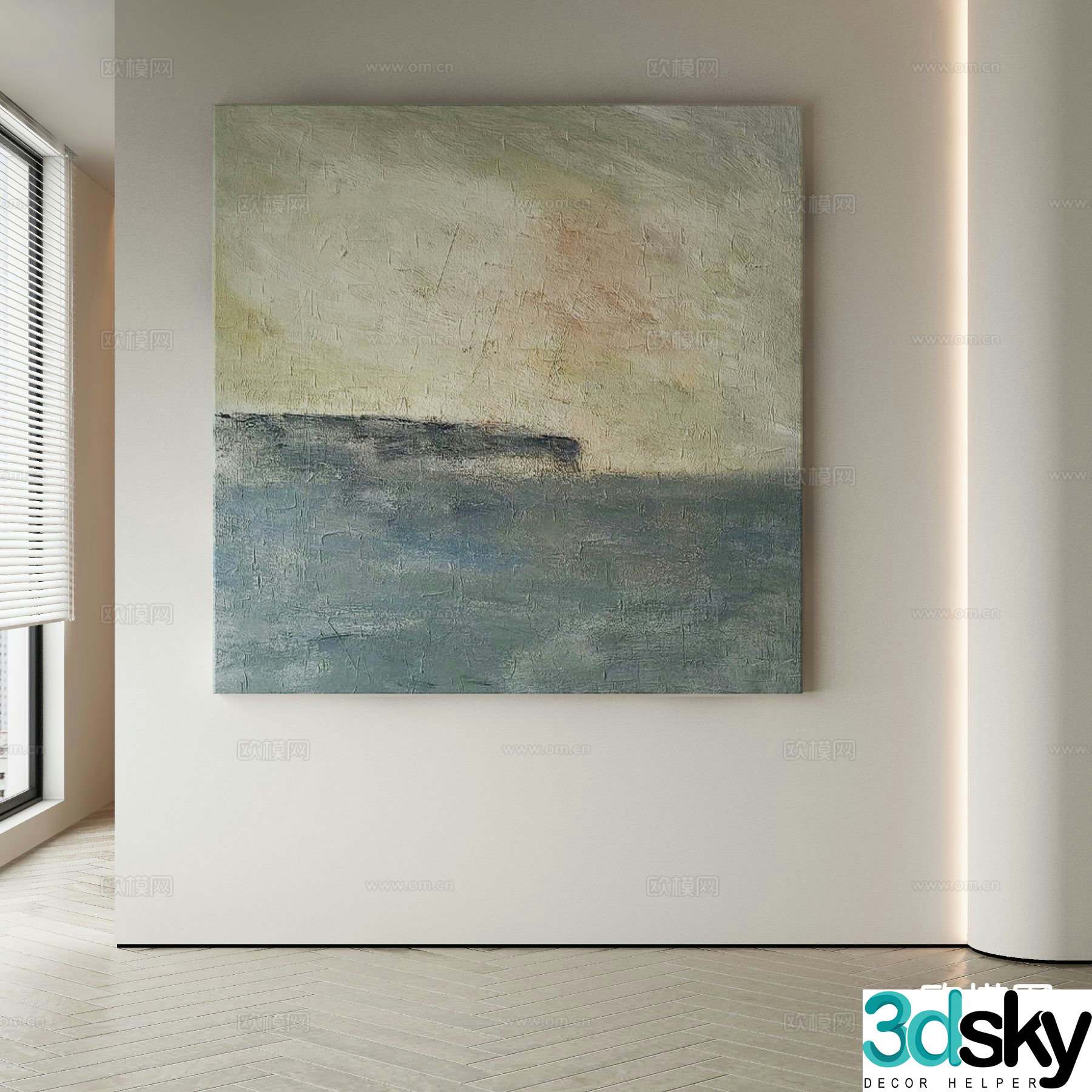 Wabi-sabi painting texture painting decorative painting hanging painting 3D model