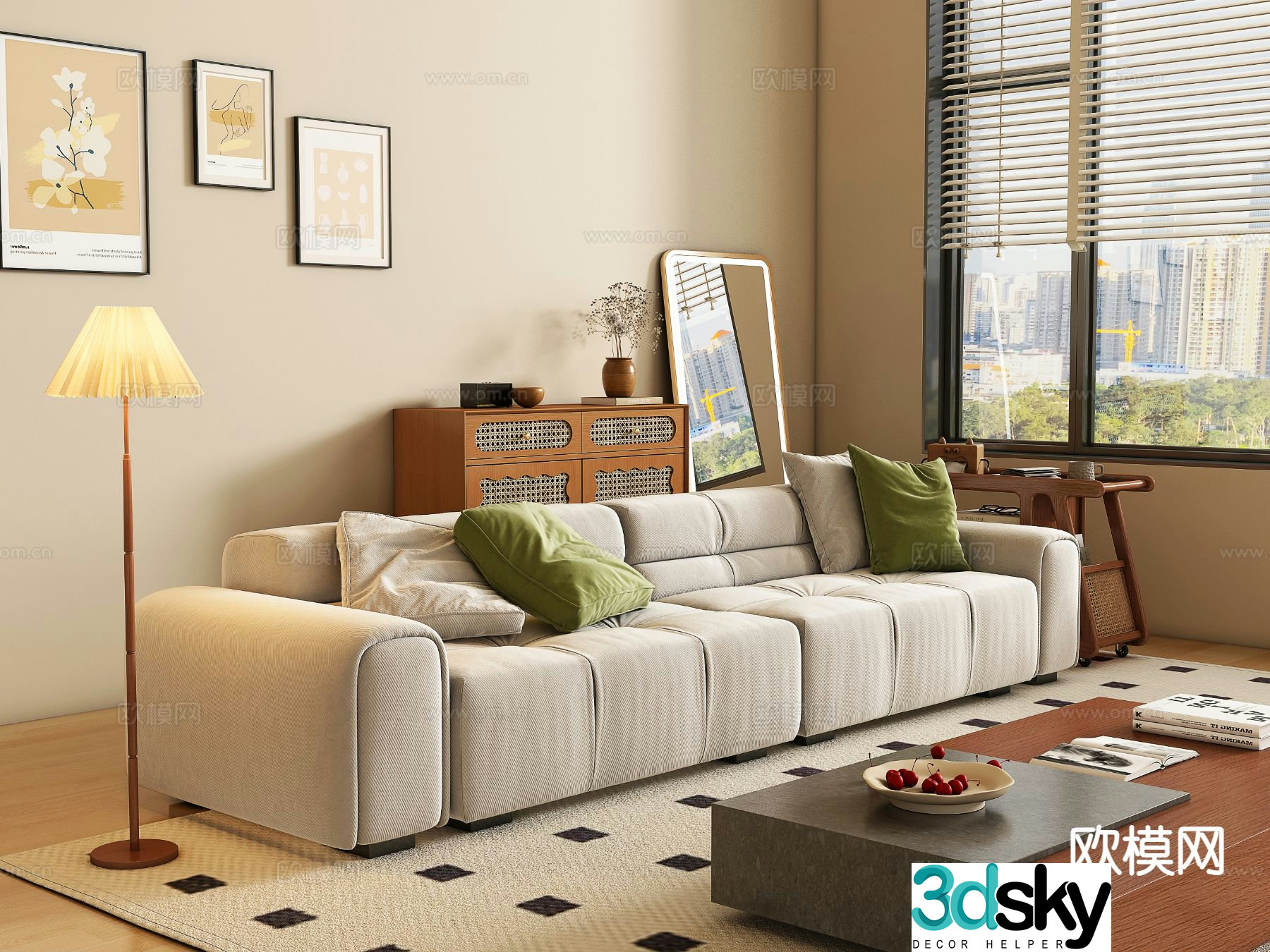 Medieval style sofa double sofa 3d model