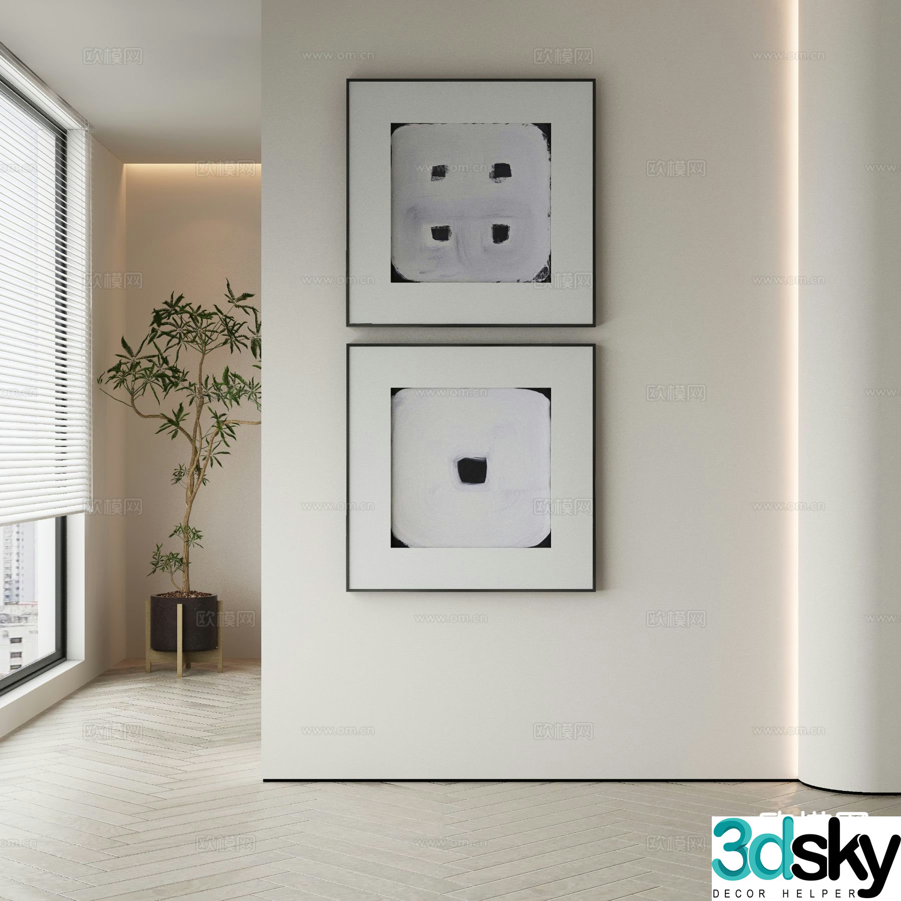 Decorative painting art painting hanging painting 3d model