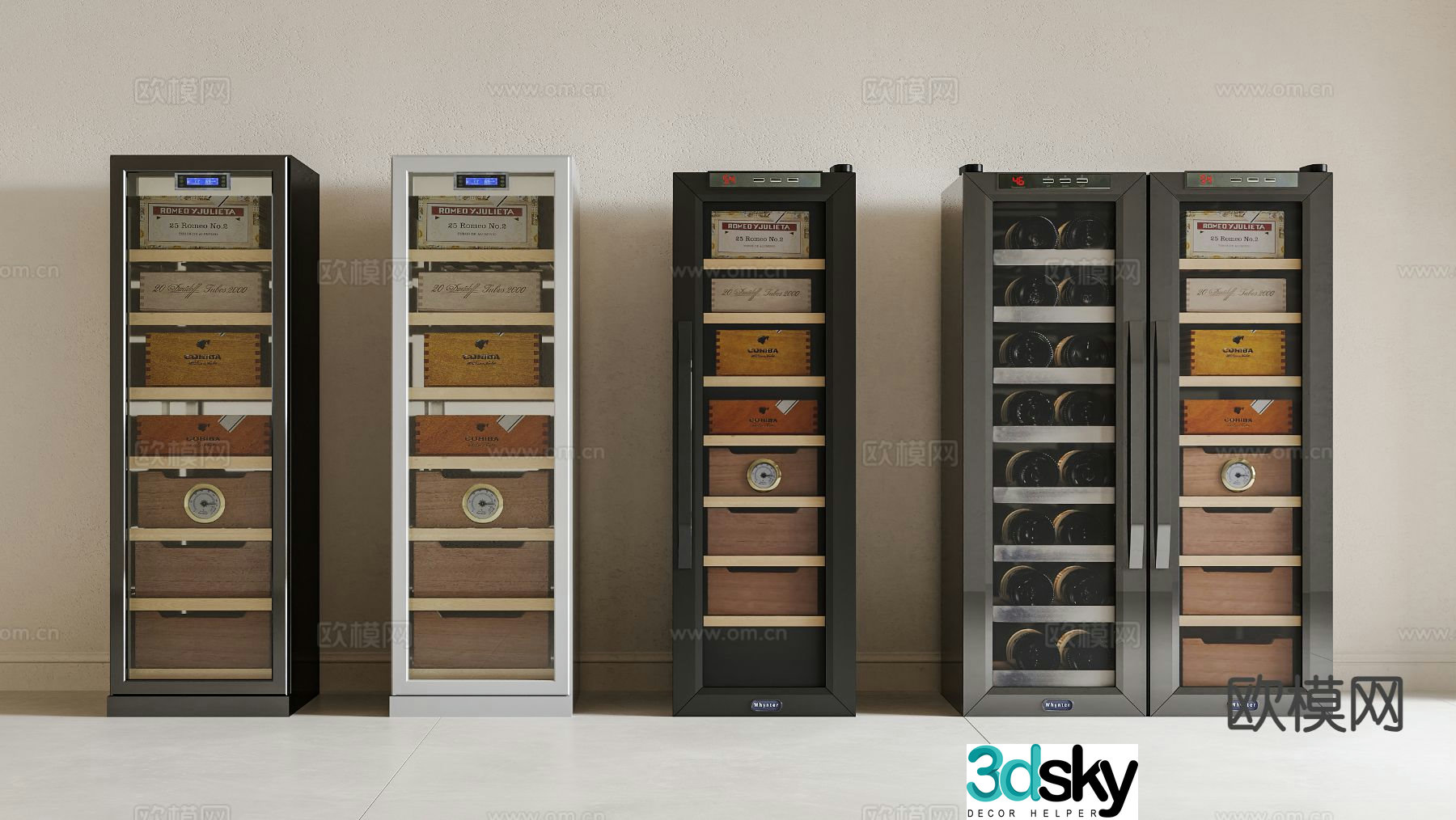 Constant temperature cigar cabinet constant temperature wine cabinet refrigerator 3D model