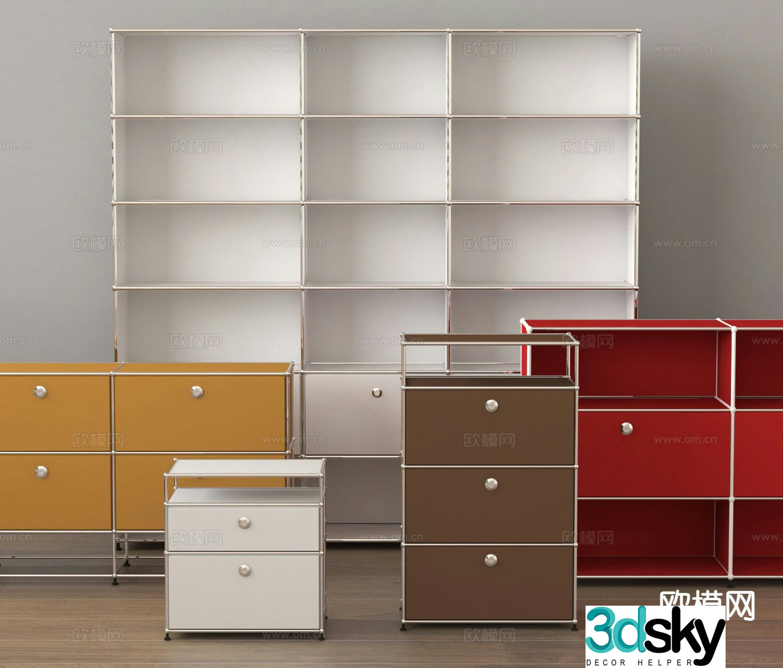 Modern chest of drawers side cabinet 3d model