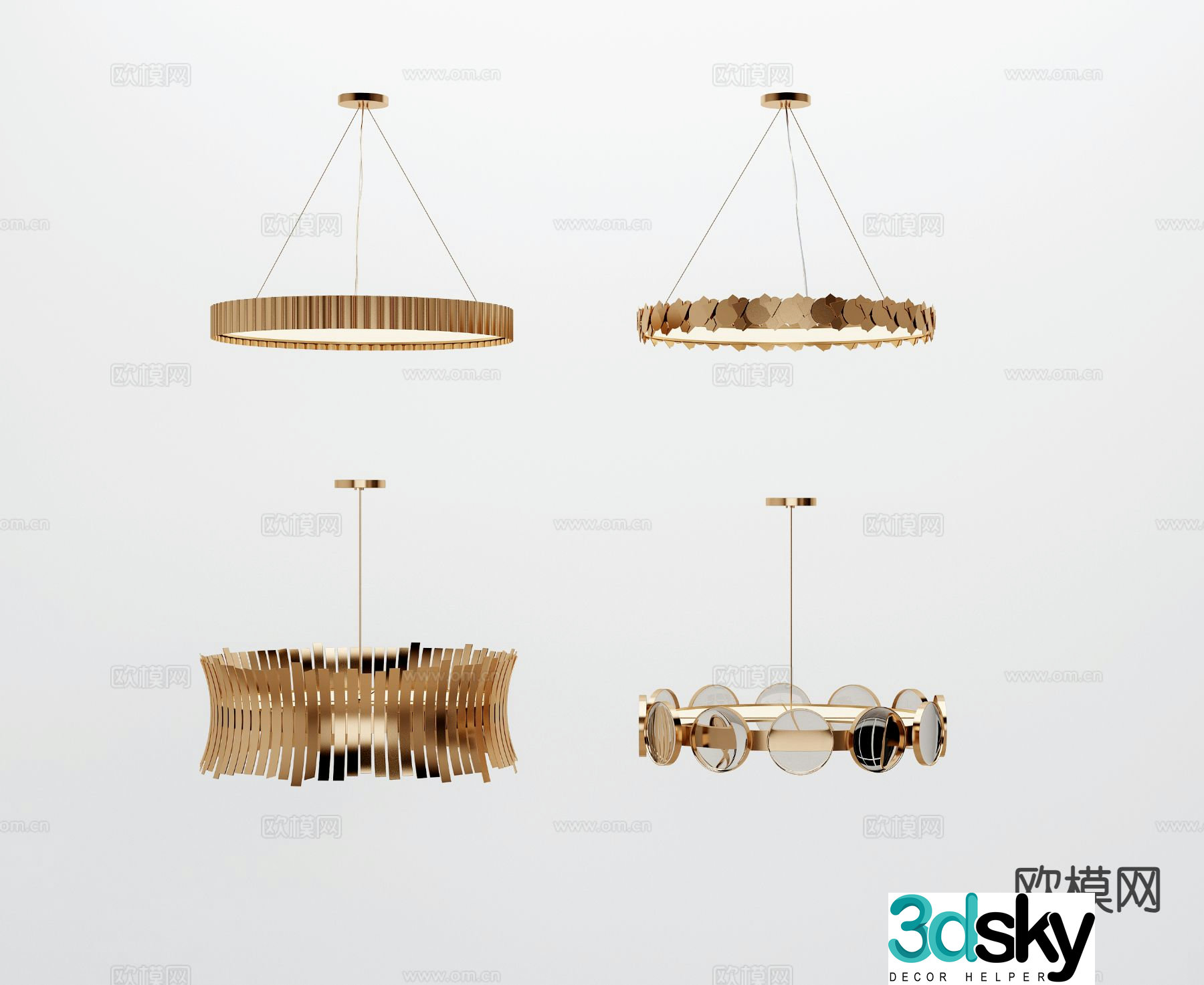 Modern chandelier metal chandelier 3d model