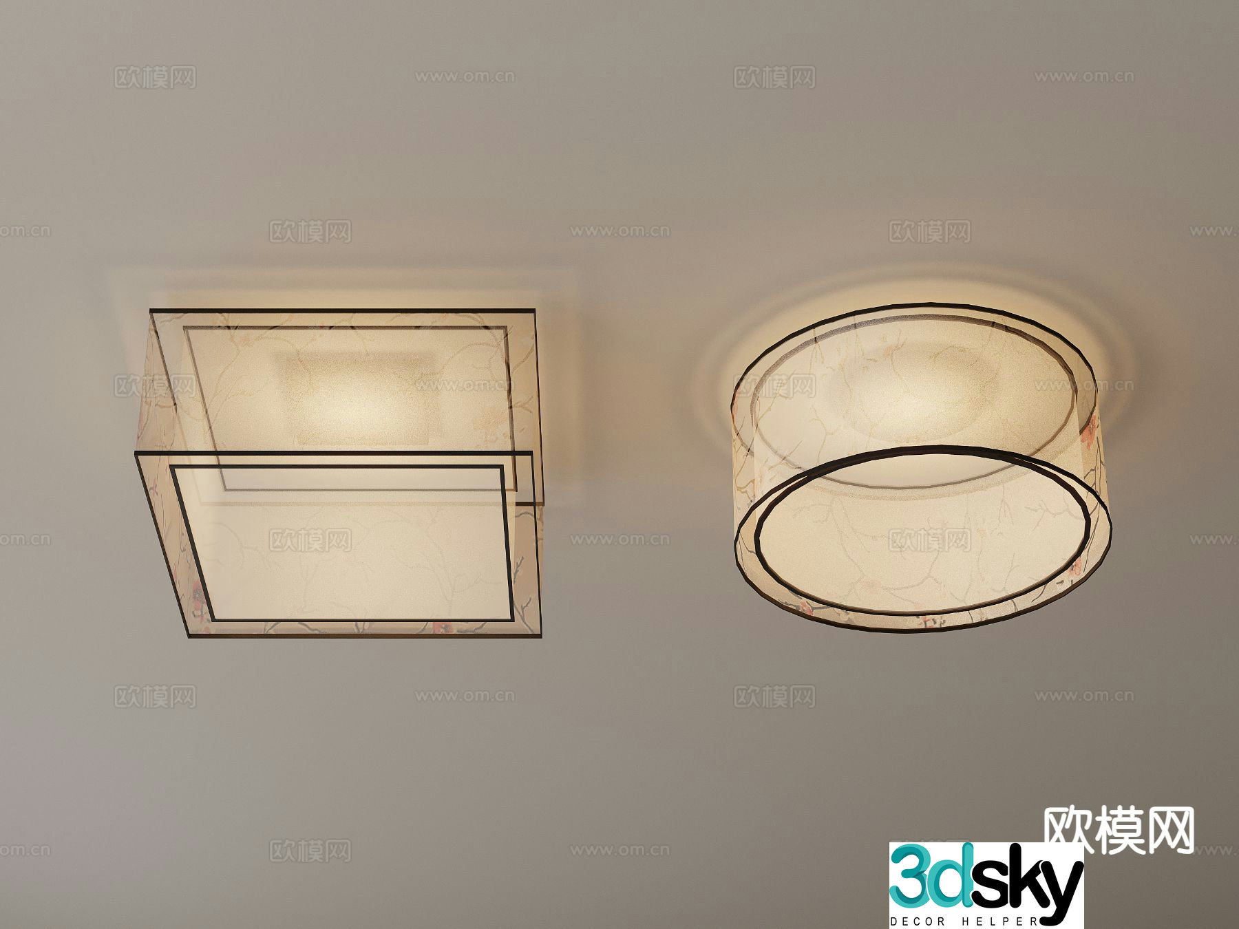 New Chinese style ceiling lamp 3d model
