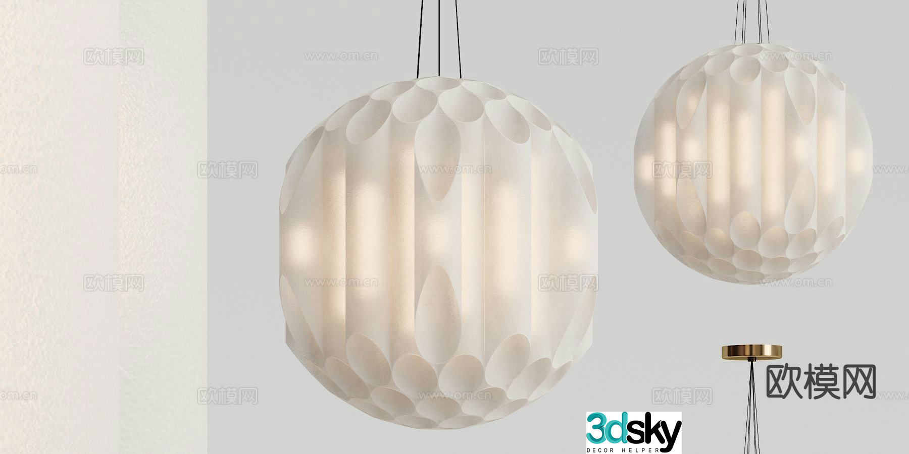 New Chinese style chandelier spherical chandelier 3d model