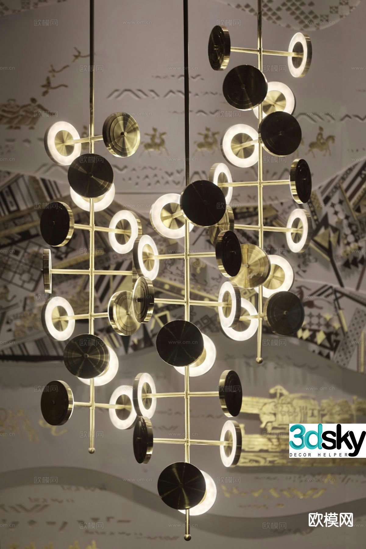 Light luxury creative chandelier cafe chandelier 3d model