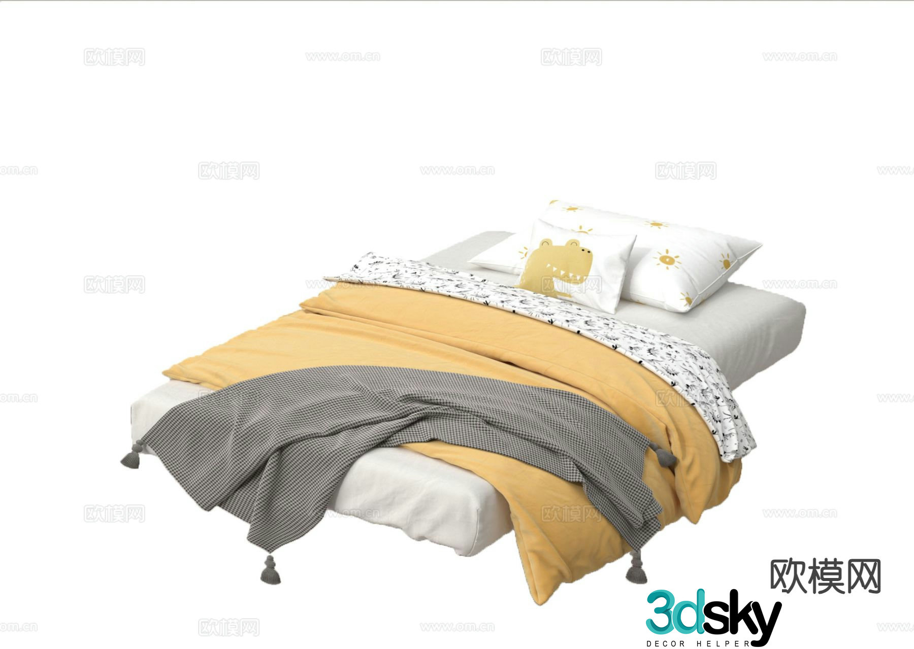 Children’s bed single bed tatami bed 3d model
