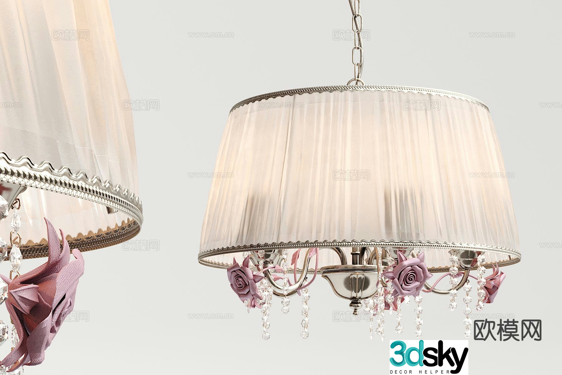 French glass chandelier 3d model