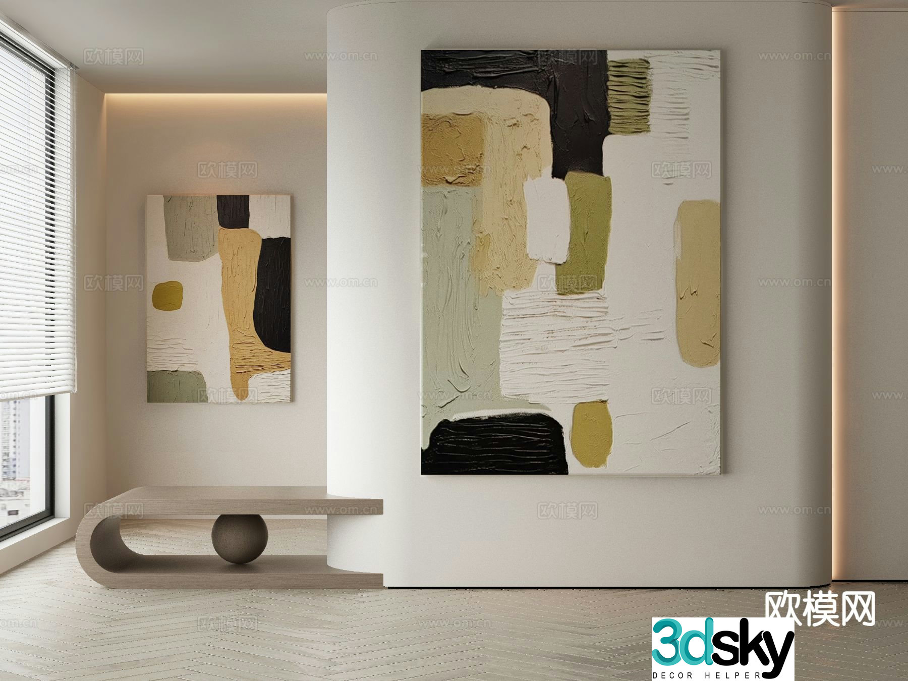 Decorative painting texture painting abstract painting hanging painting 3D model