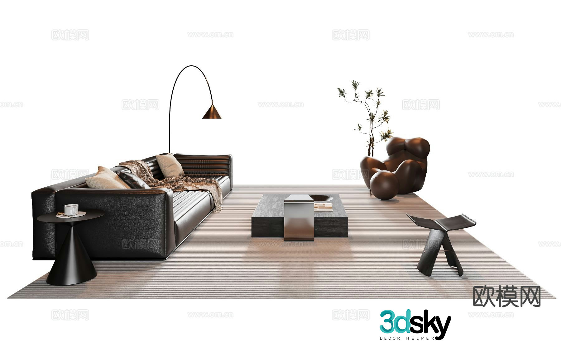 Italian sectional sofa 3d model