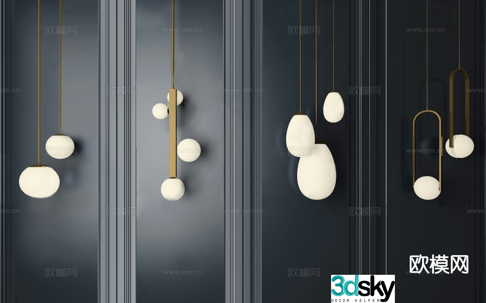 Modern metal wall light 3d model