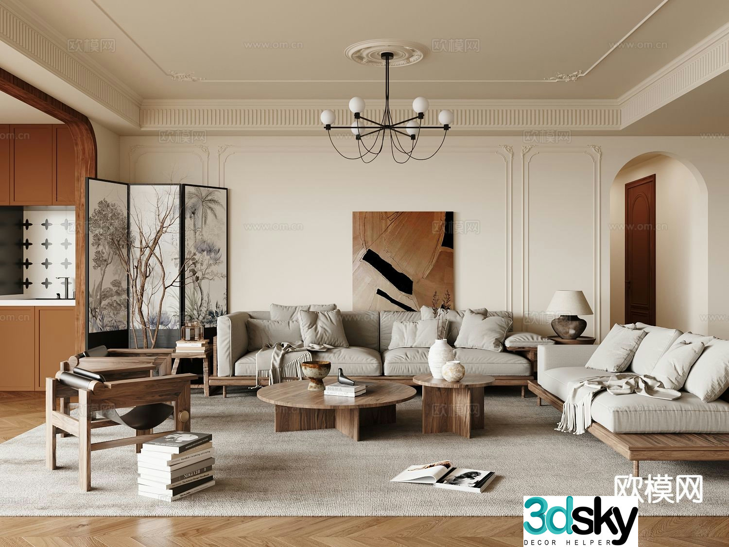 Medieval style living room 3D model