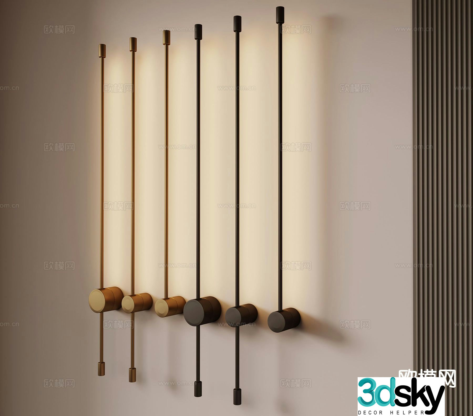 Modern linear wall light 3d model