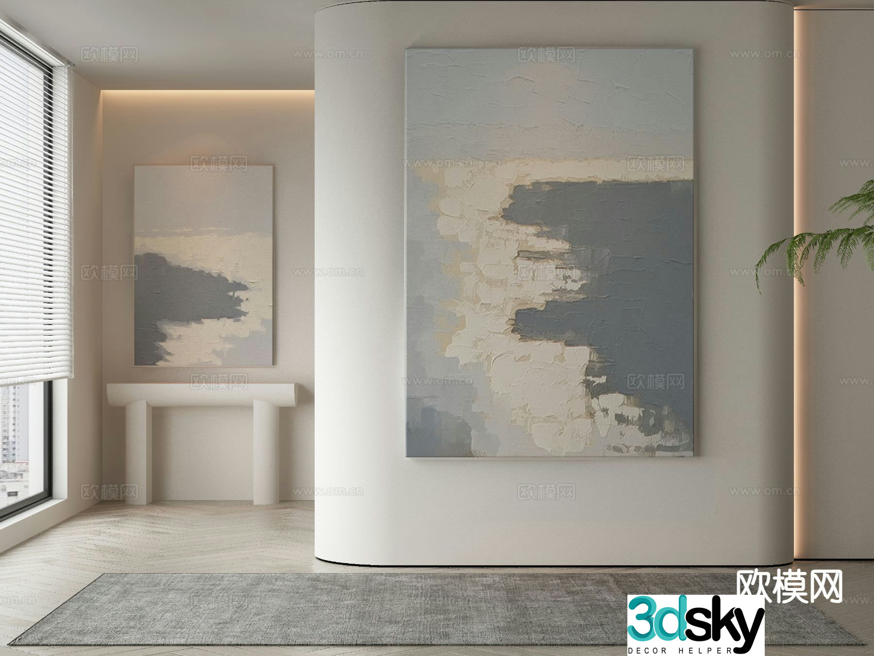 Modern art painting texture painting decorative painting 3d model