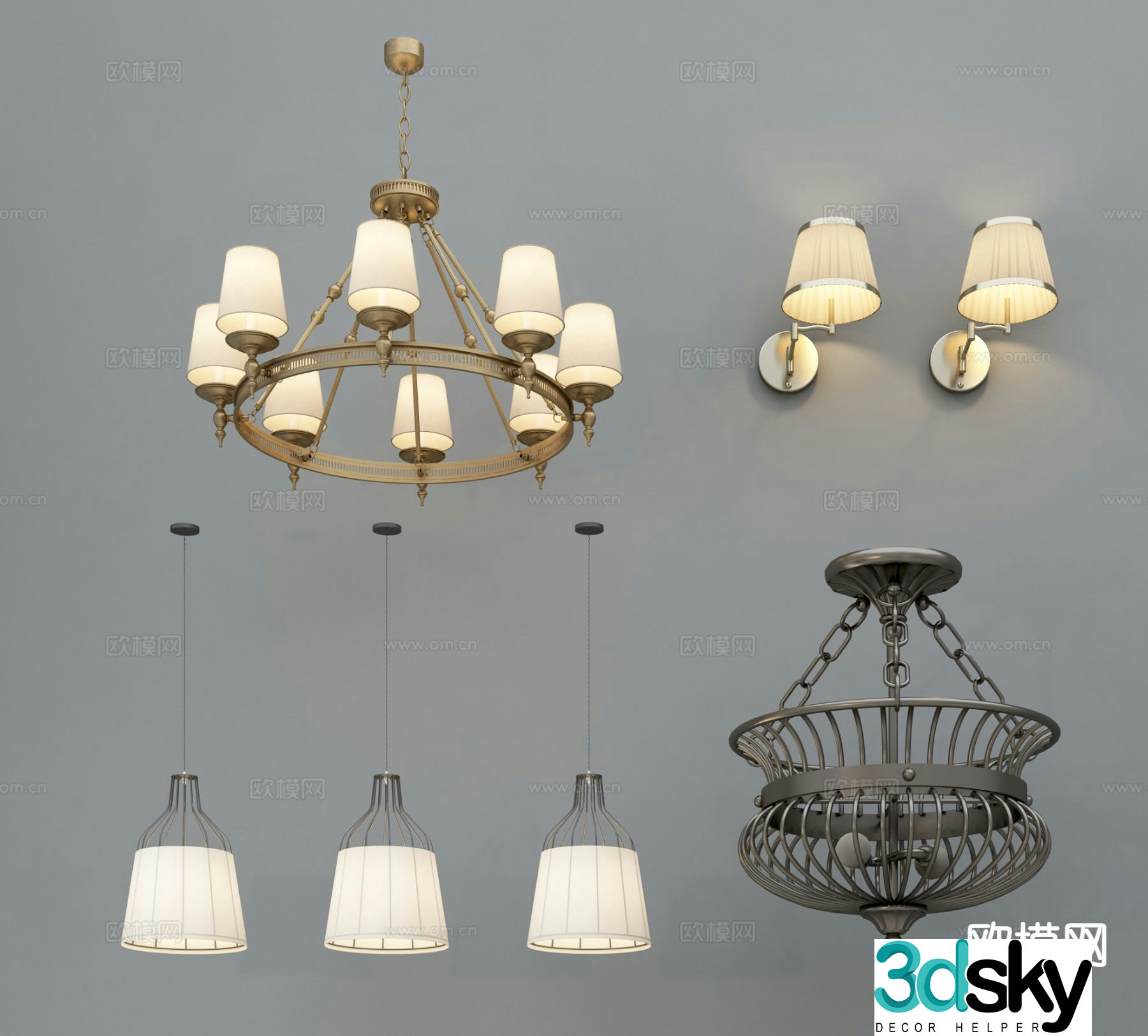 Luxury chandelier Light luxury chandelier 3d model